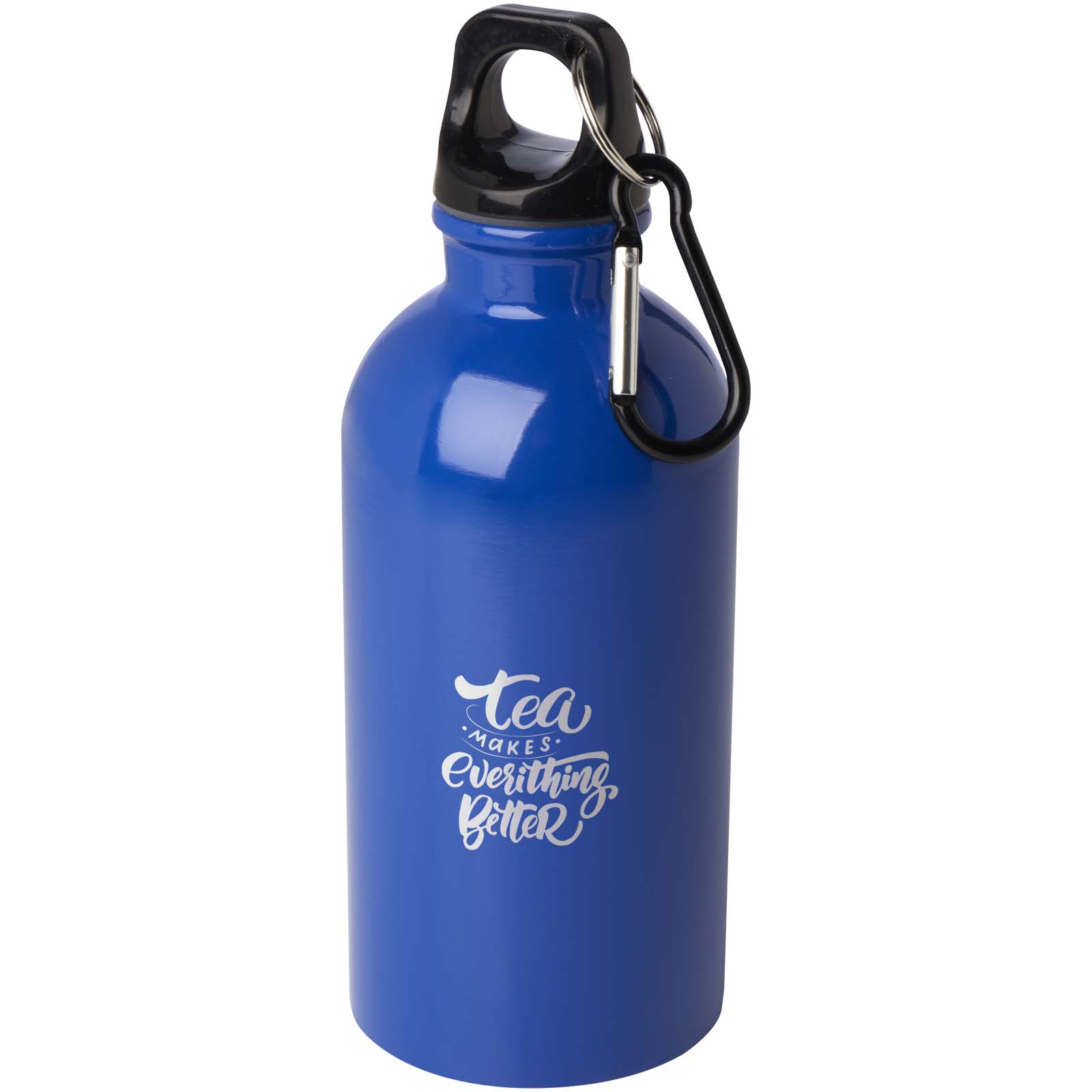 Bouteille d'eau Oregon de 400 ml simple paroi en acier recyclé certifié RCS avec mousqueton