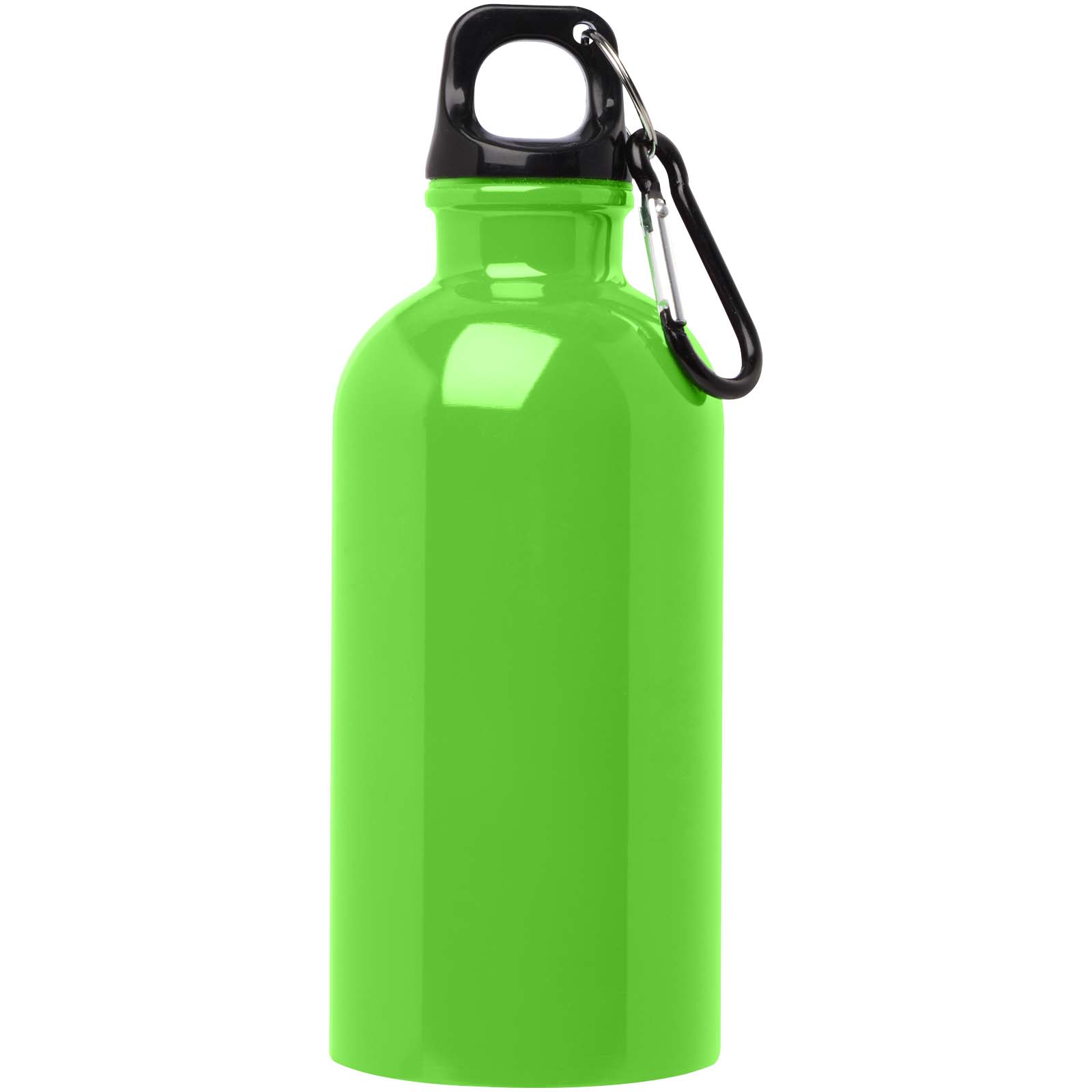 Bouteille d'eau Oregon de 400 ml simple paroi en acier recyclé certifié RCS avec mousqueton