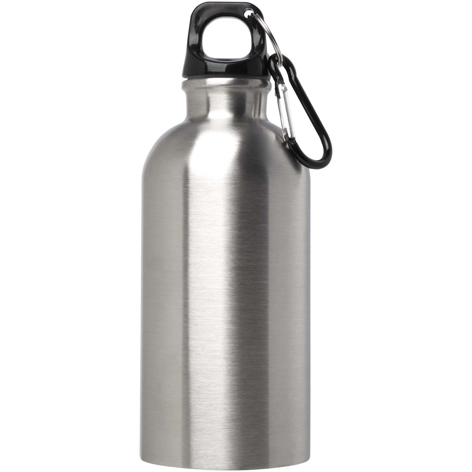 Bouteille d'eau Oregon de 400 ml simple paroi en acier recyclé certifié RCS avec mousqueton