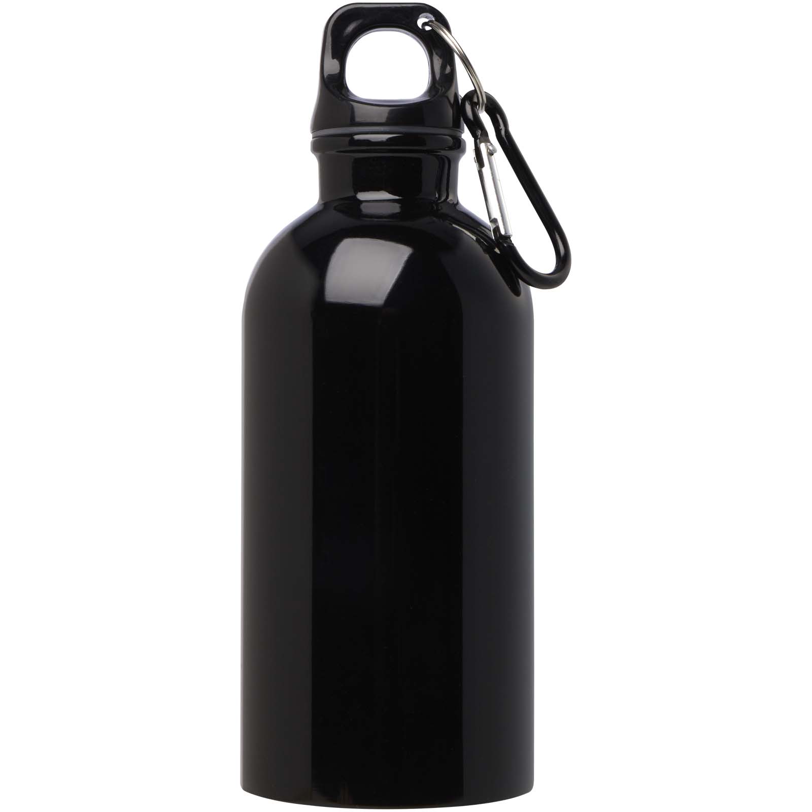 Bouteille d'eau Oregon de 400 ml simple paroi en acier recyclé certifié RCS avec mousqueton