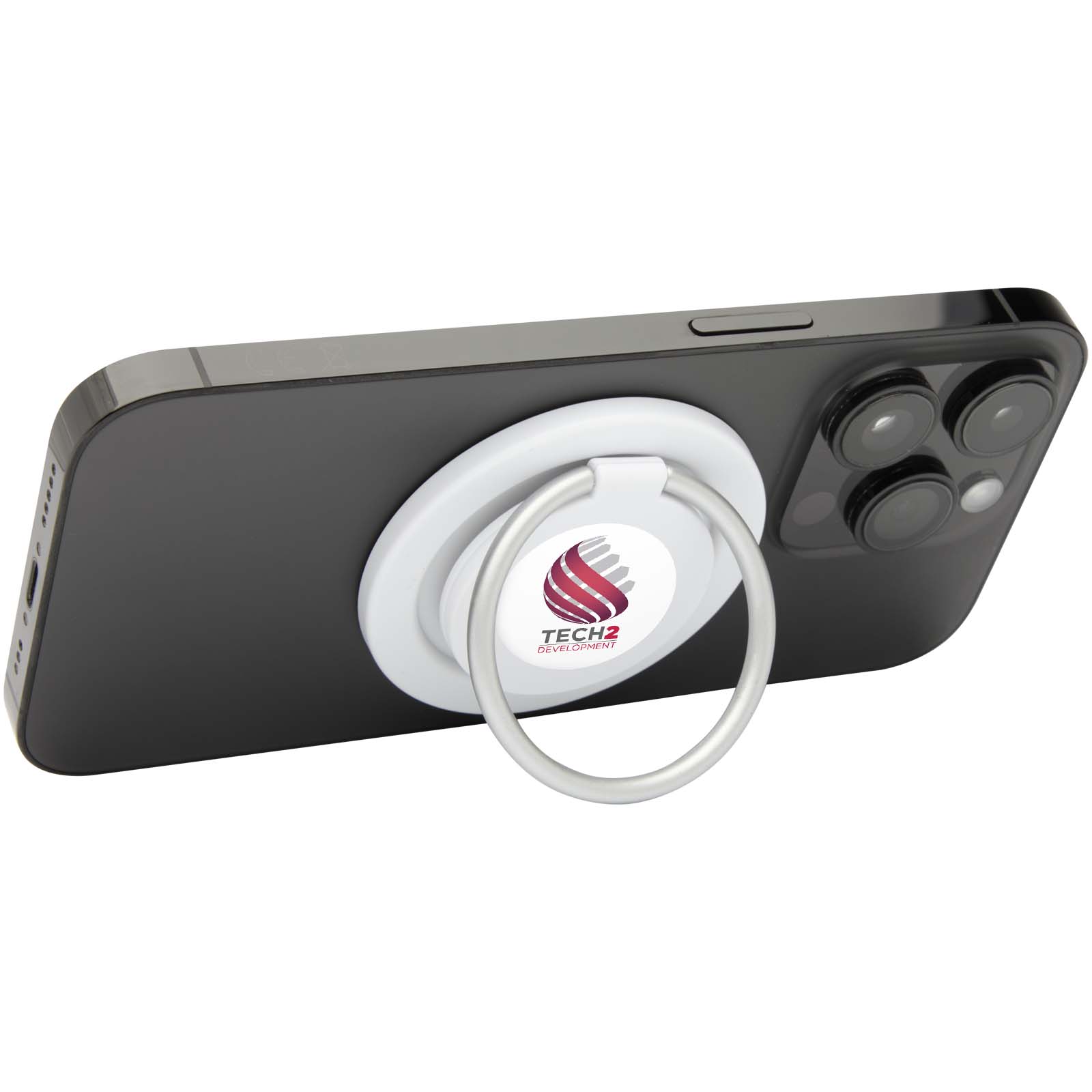 Support de téléphone Albali magnétique en plastique recyclé avec anneau de support