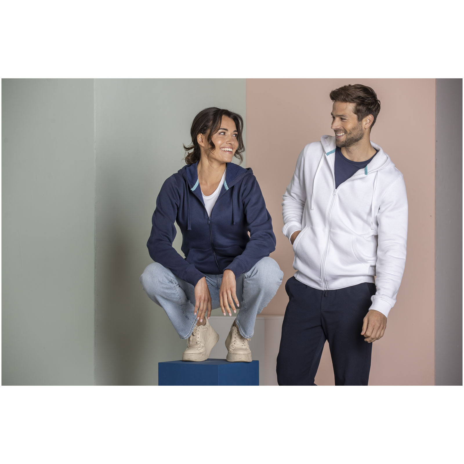 Elevate Sweat full zip à capuche Ruby bio homme