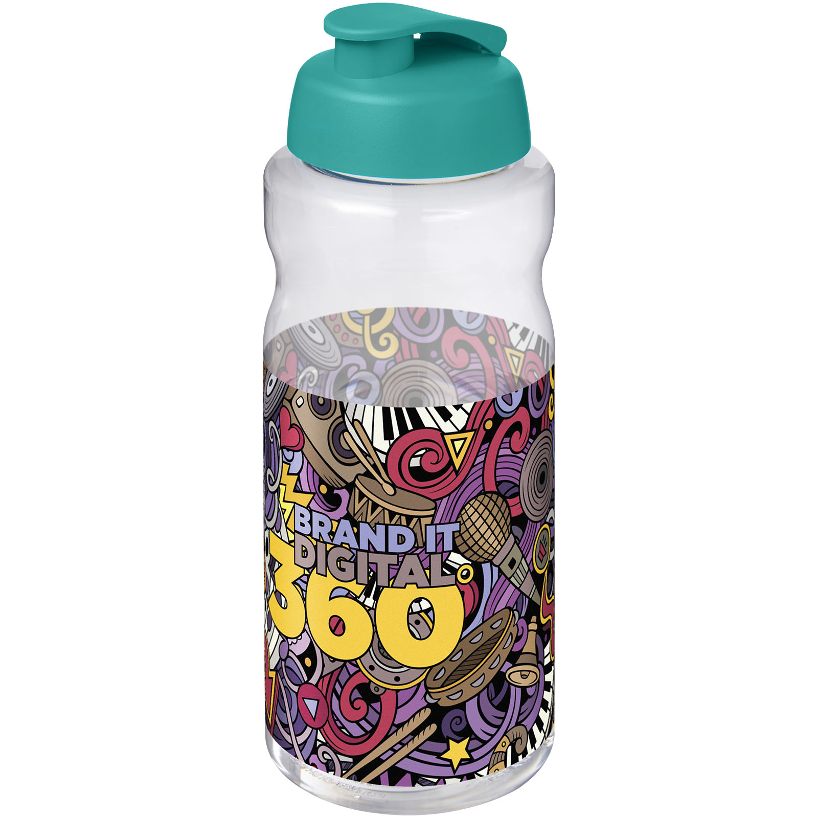 Bouteille de sport H2O Active® Base Pure de 1 L à couvercle rabattable