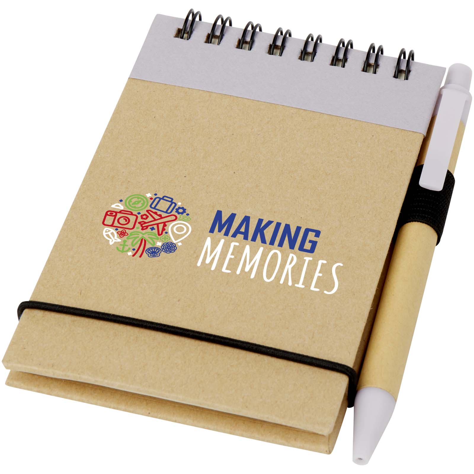 Bloc-notes recyclé format A7 avec stylo Zuse