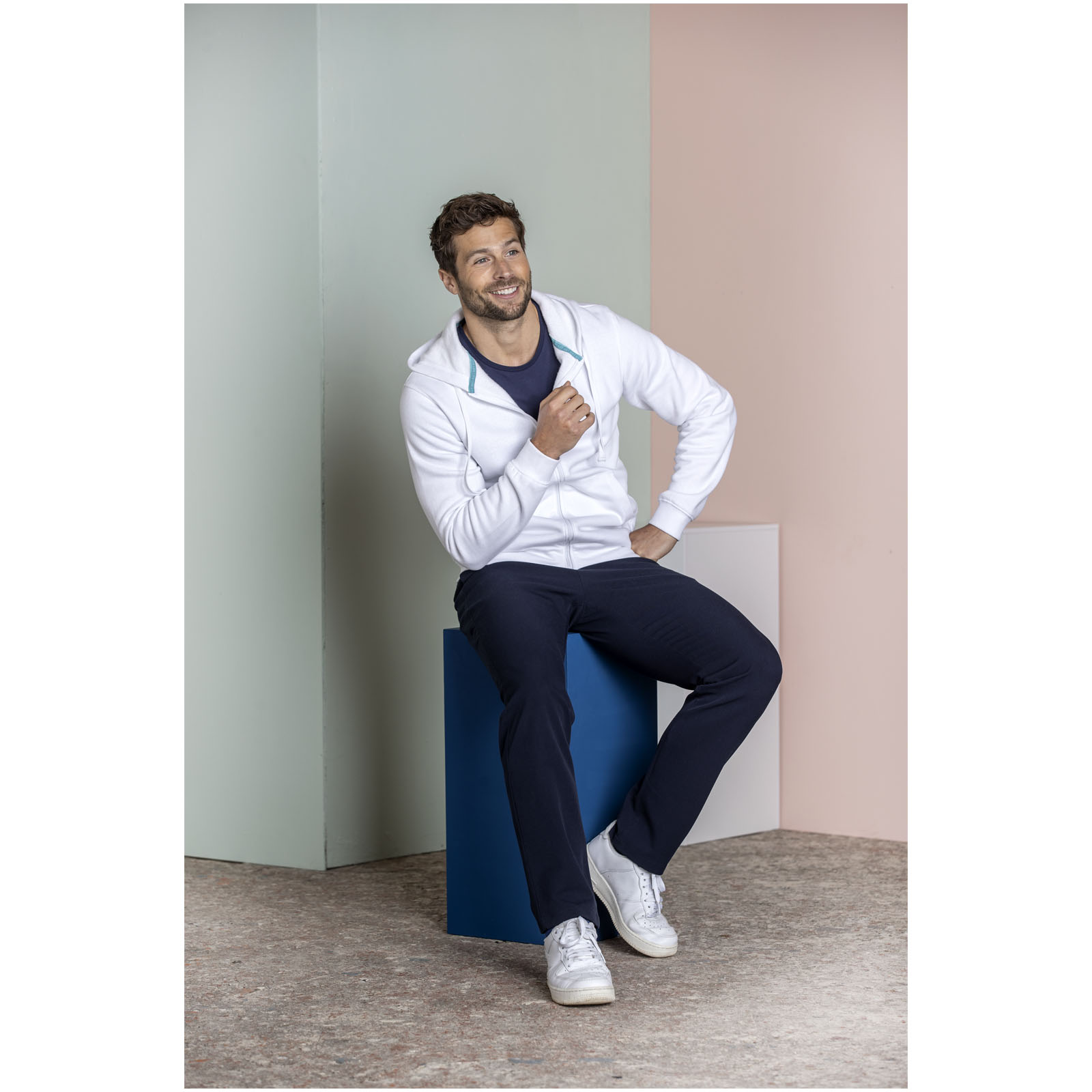 Elevate Sweat full zip à capuche Ruby bio homme