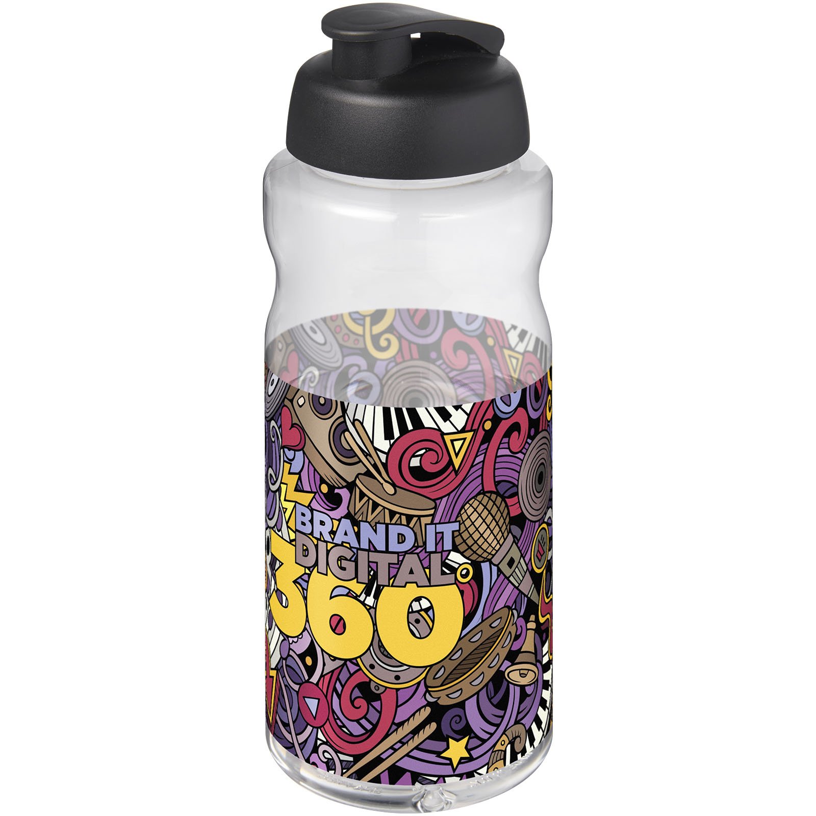 Bouteille de sport H2O Active® Base Pure de 1 L à couvercle rabattable