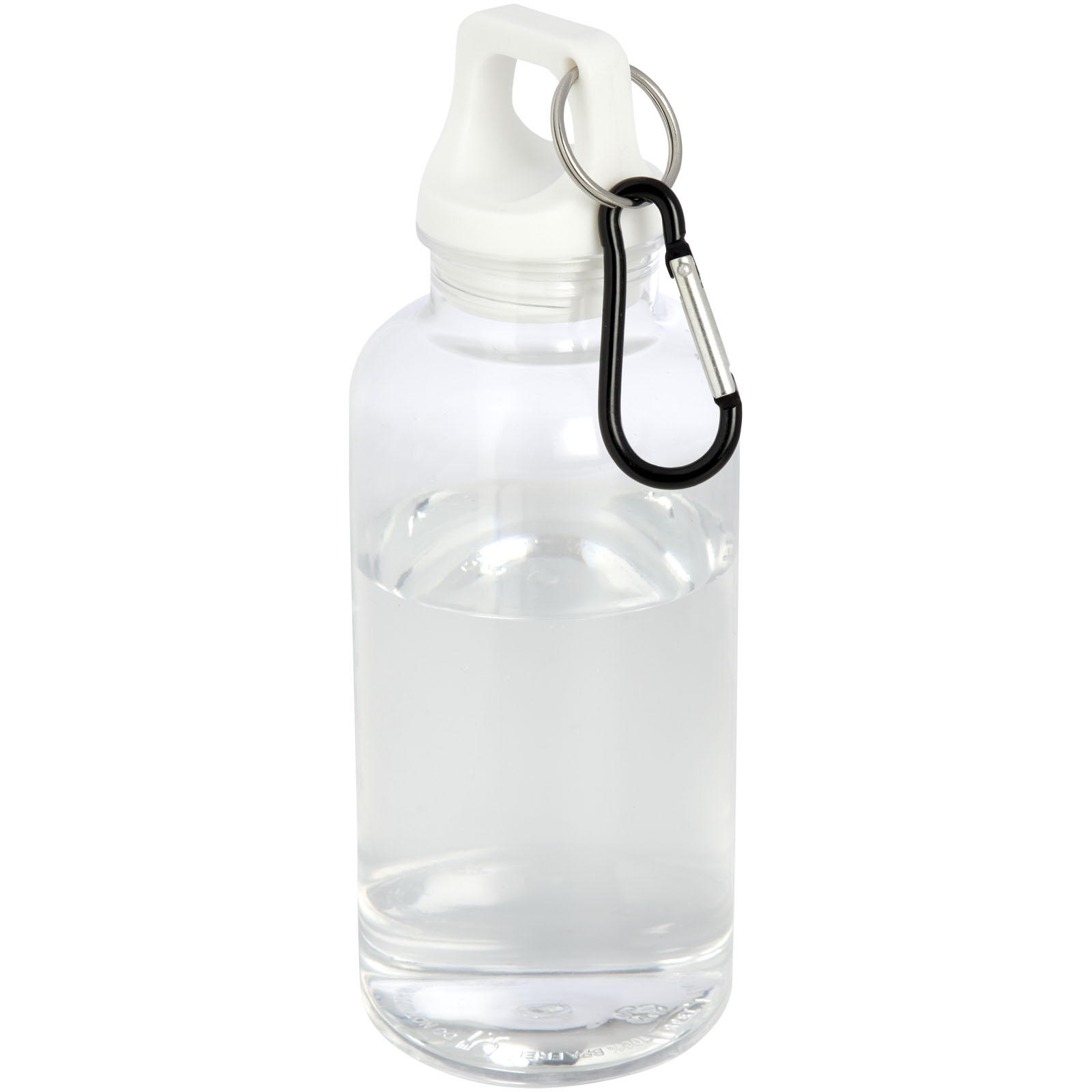 Bouteille d'eau Oregon de 400 ml en plastique recyclé avec mousqueton