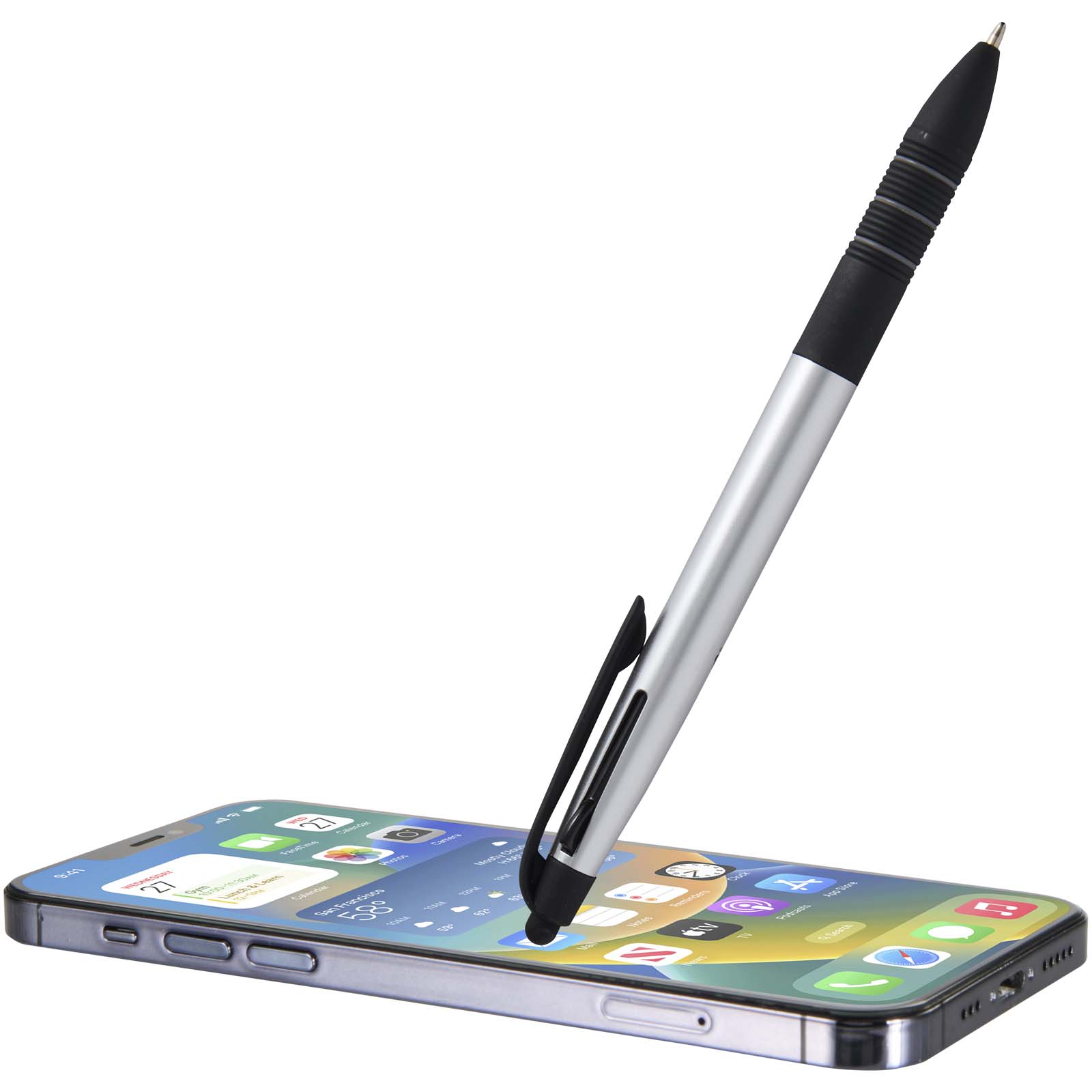 Stylo bille Trine recyclé RCS 3 encres avec stylet