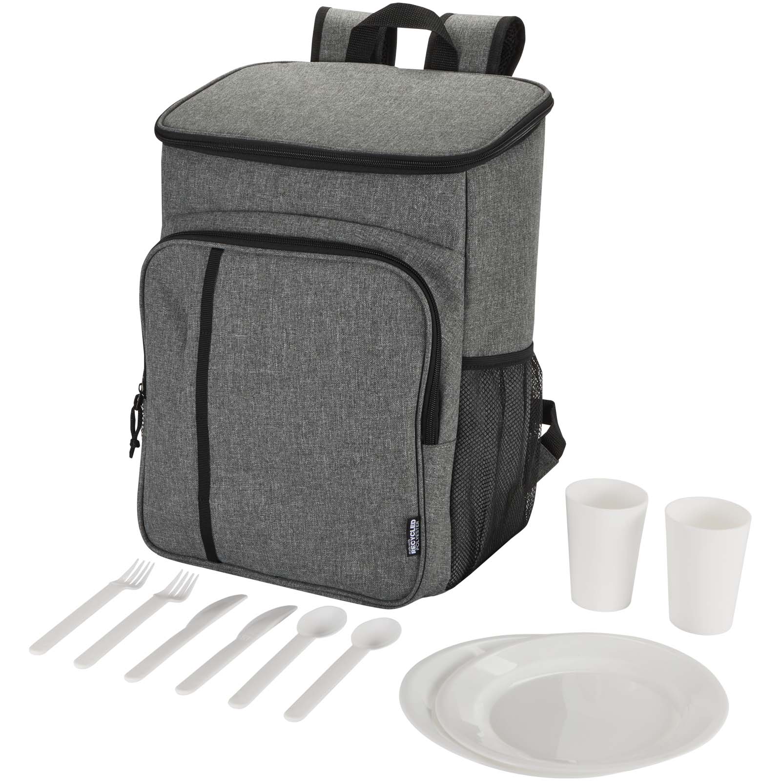Sac à dos isotherme 20 L Tundra recyclé et certifié GRS pour pique-nique avec ensemble de couverts