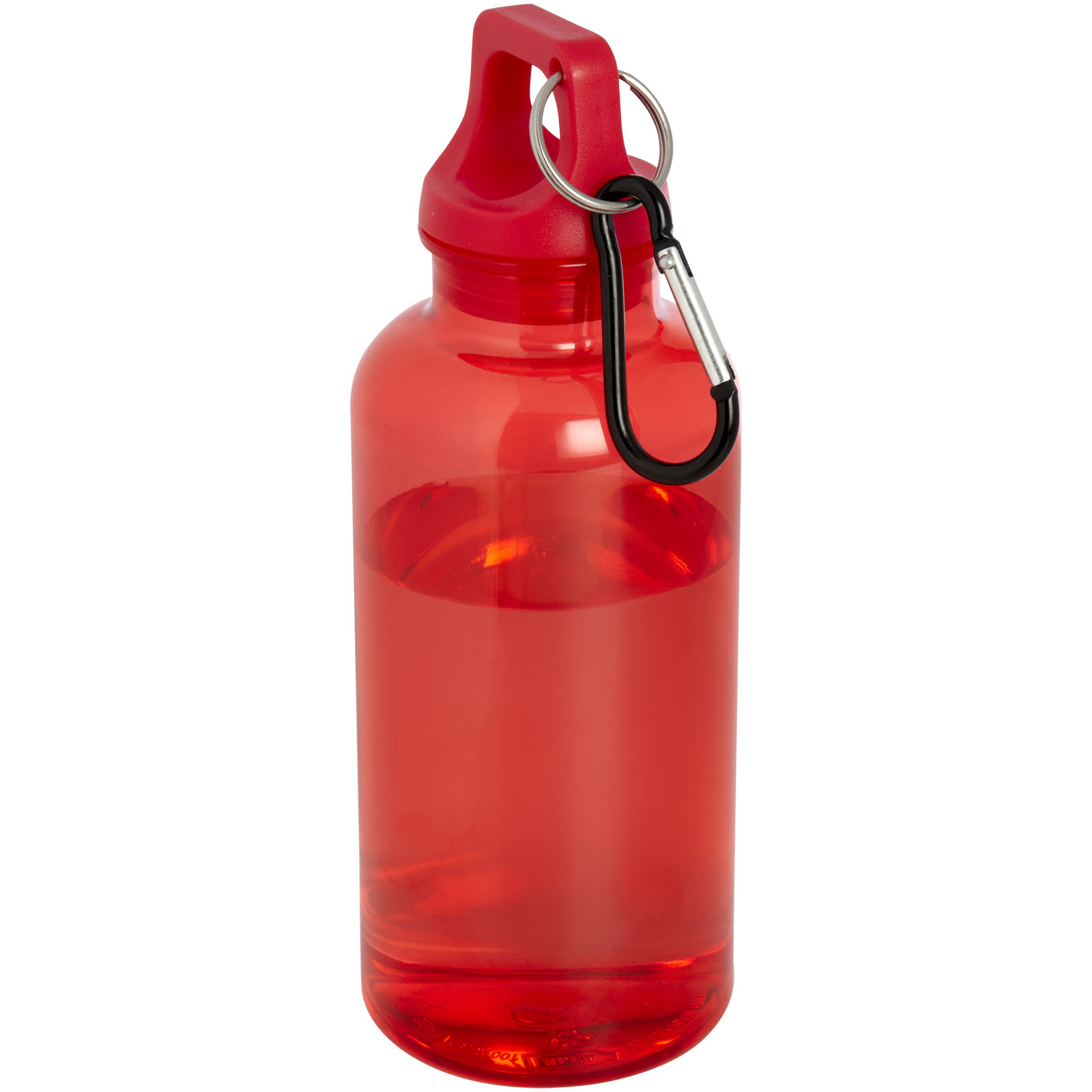 Bouteille d'eau Oregon de 400 ml en plastique recyclé avec mousqueton