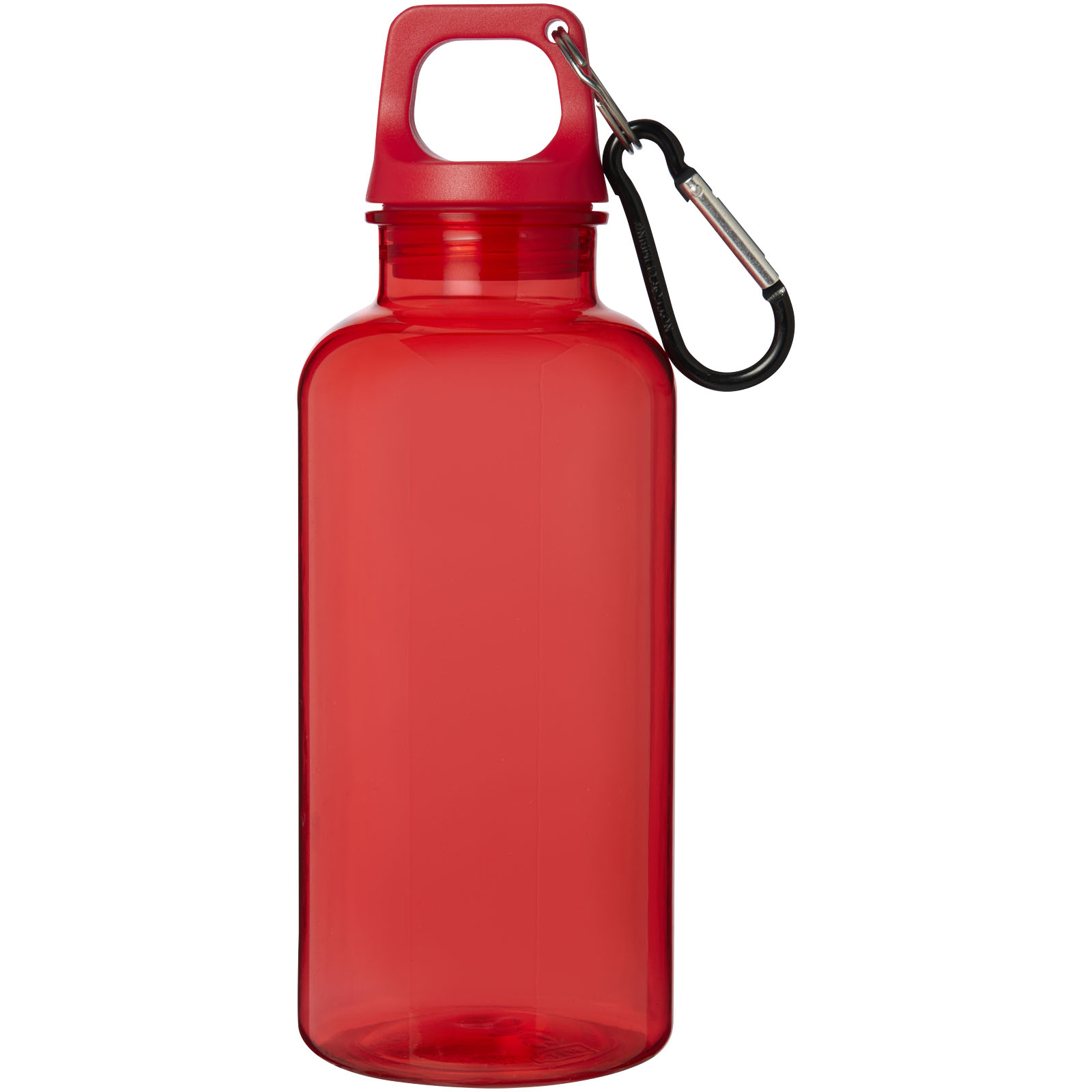 Bouteille d'eau Oregon de 400 ml en plastique recyclé avec mousqueton