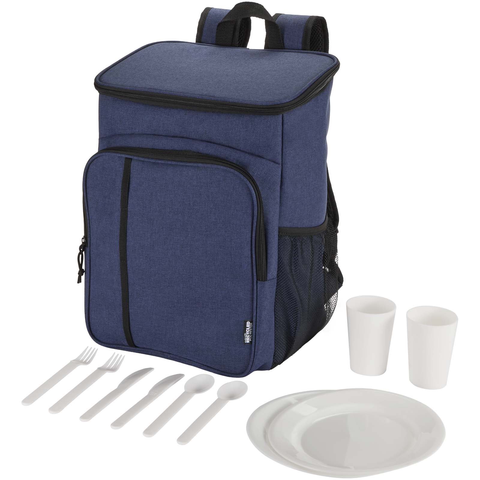Sac à dos isotherme 20 L Tundra recyclé et certifié GRS pour pique-nique avec ensemble de couverts