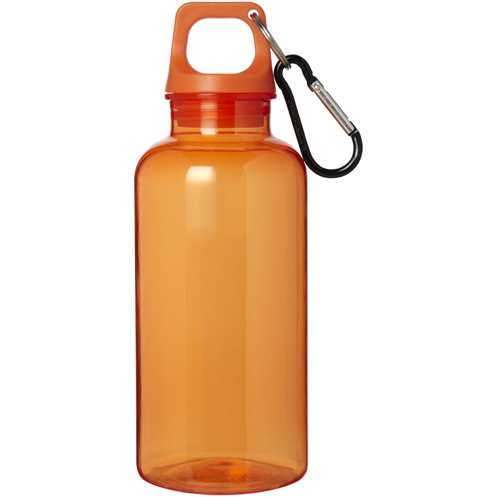 Bouteille d'eau Oregon de 400 ml en plastique recyclé avec mousqueton