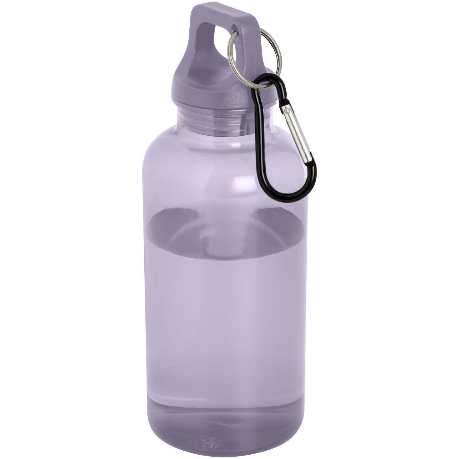 Bouteille d'eau Oregon de 400 ml en plastique recyclé avec mousqueton