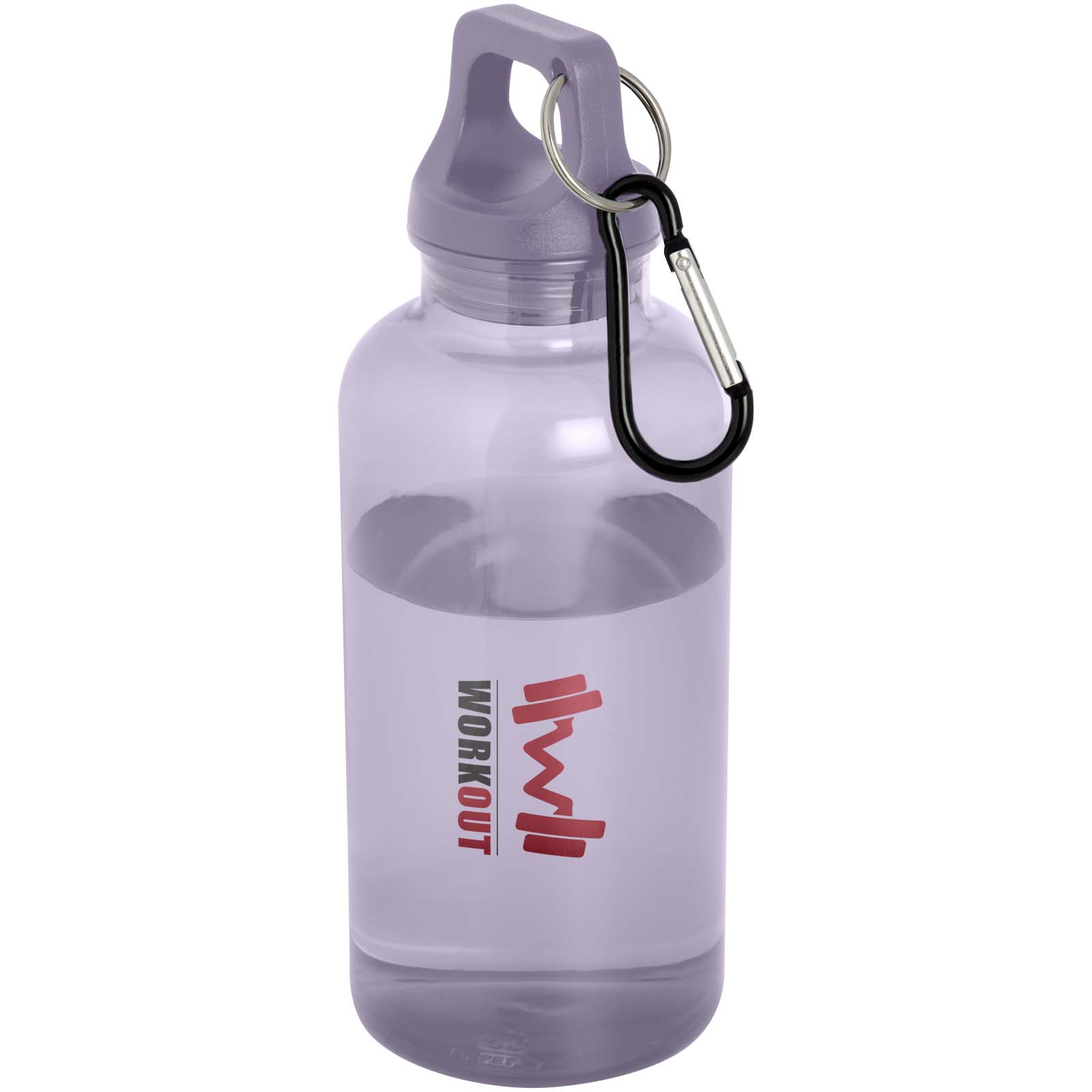 Bouteille d'eau Oregon de 400 ml en plastique recyclé avec mousqueton