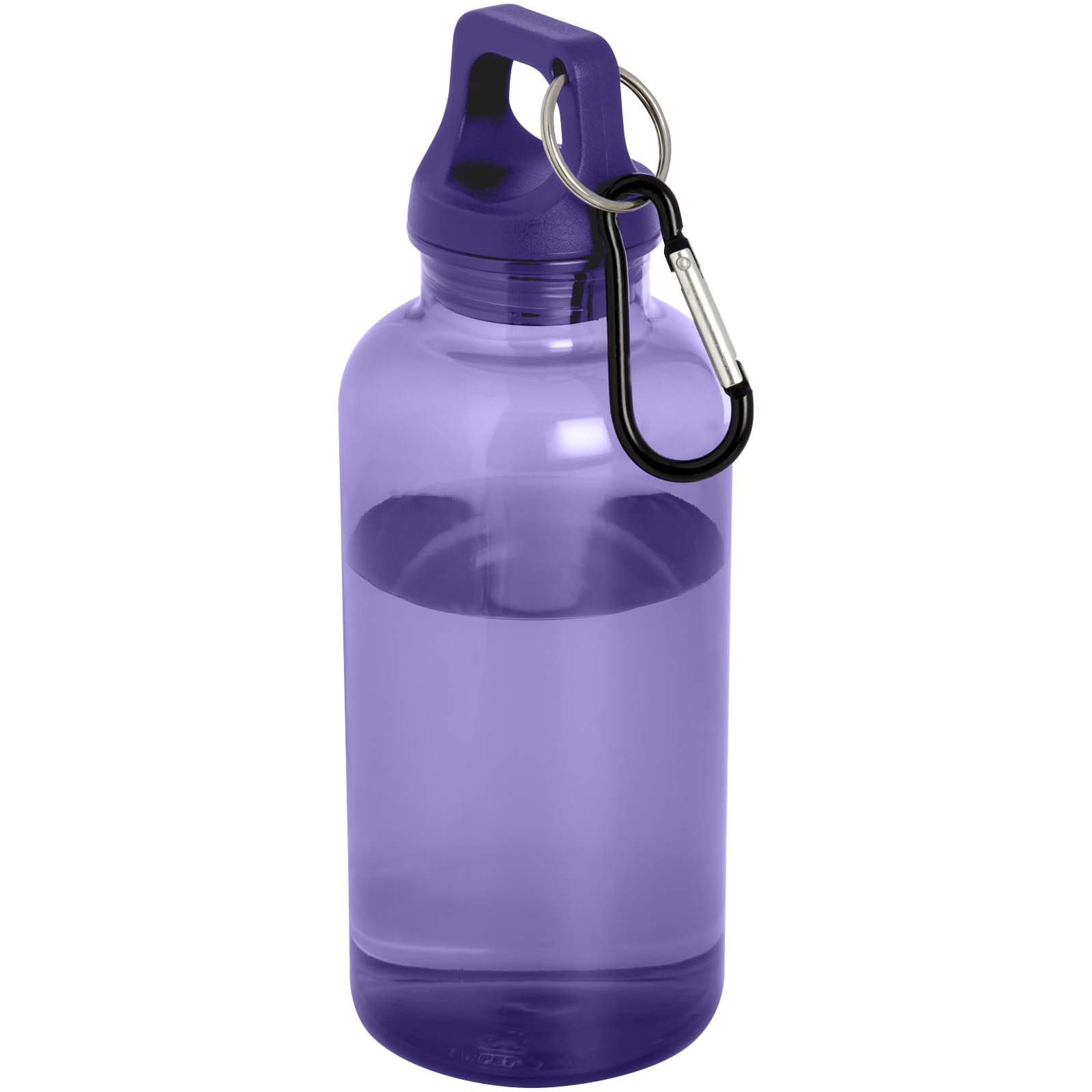 Bouteille d'eau Oregon de 400 ml en plastique recyclé avec mousqueton