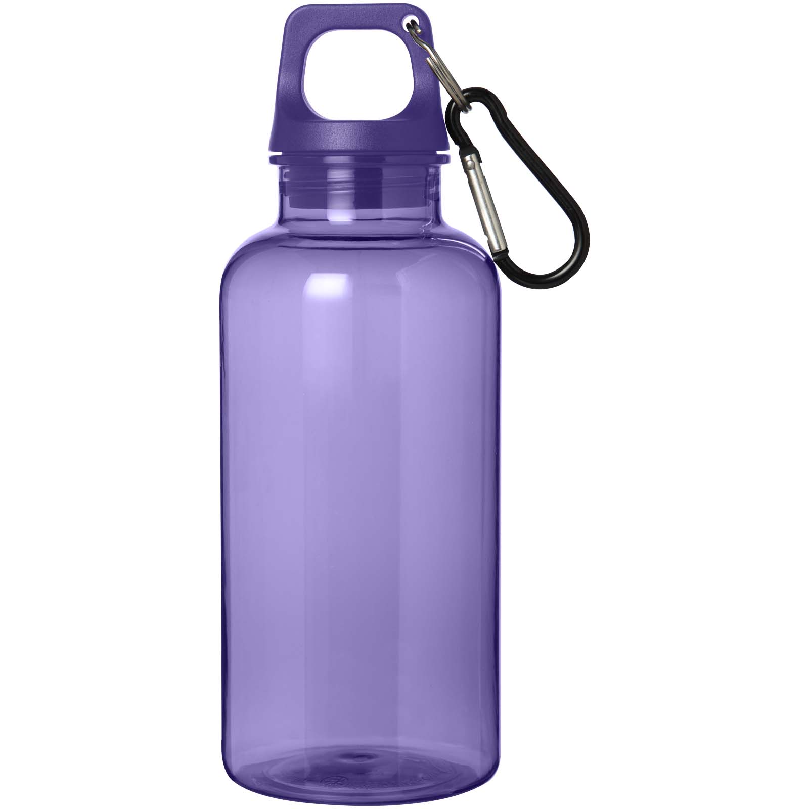 Bouteille d'eau Oregon de 400 ml en plastique recyclé avec mousqueton