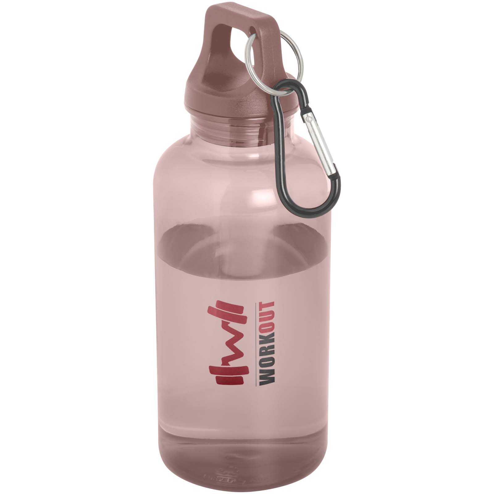 Bouteille d'eau Oregon de 400 ml en plastique recyclé avec mousqueton