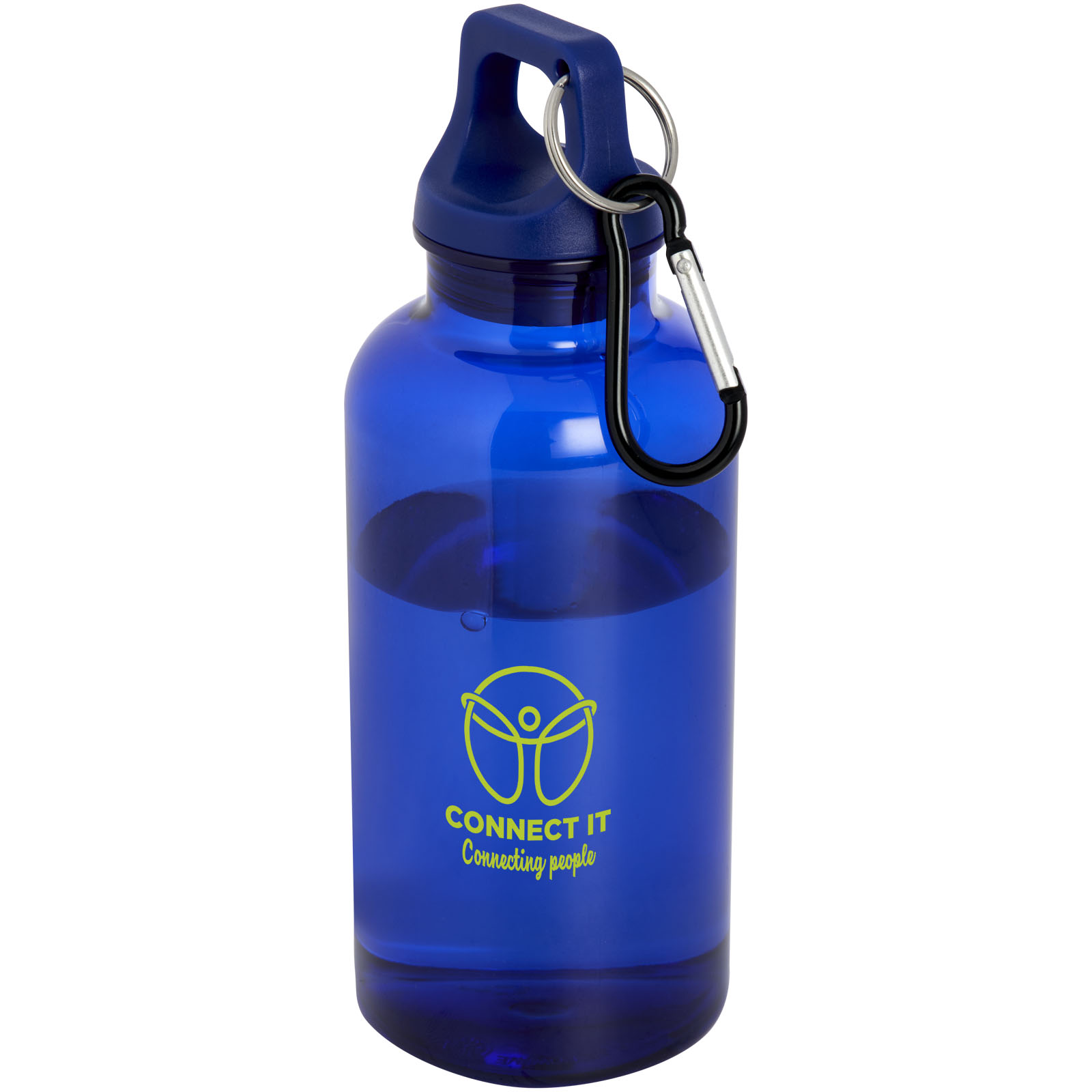 Bouteille d'eau Oregon de 400 ml en plastique recyclé avec mousqueton