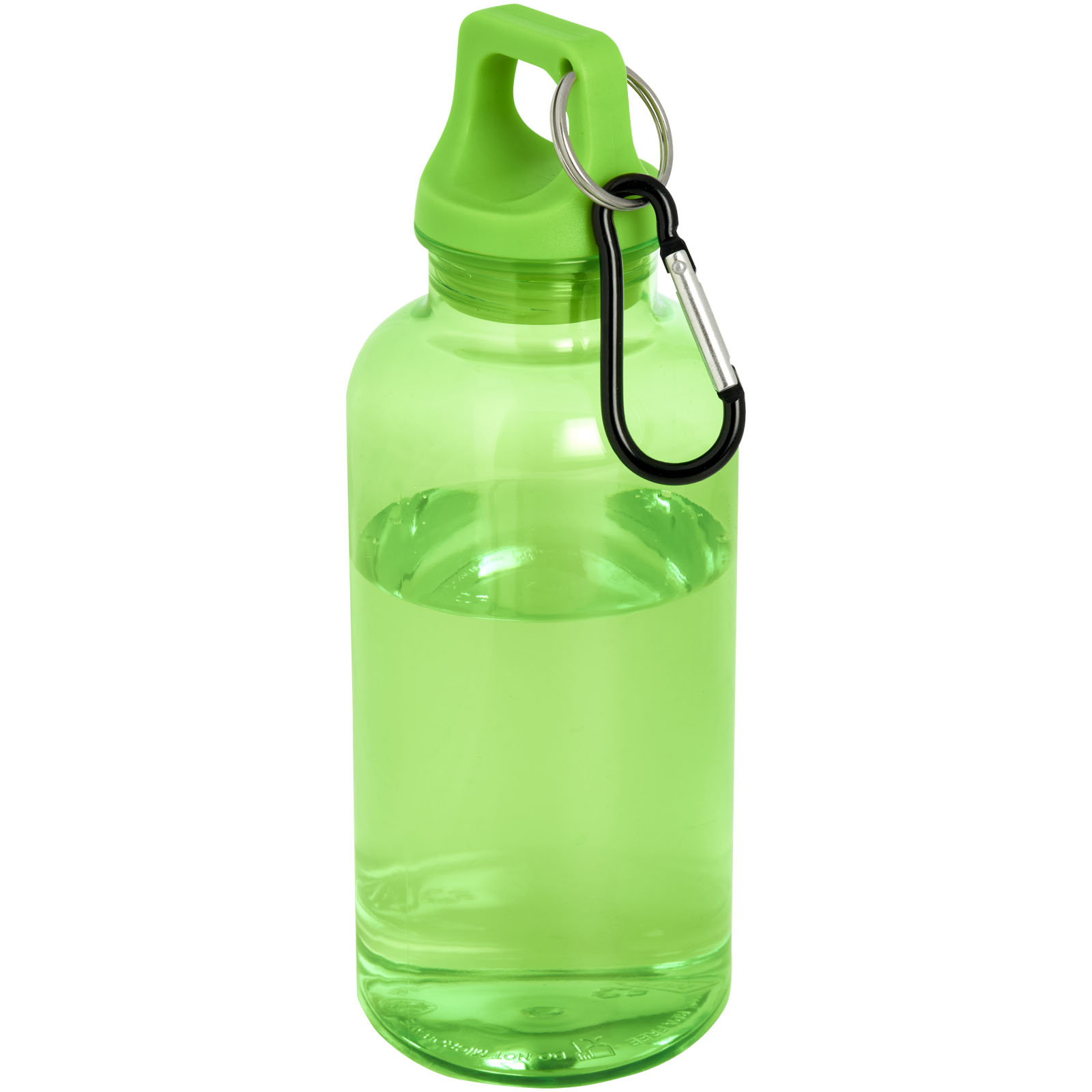Bouteille d'eau Oregon de 400 ml en plastique recyclé avec mousqueton