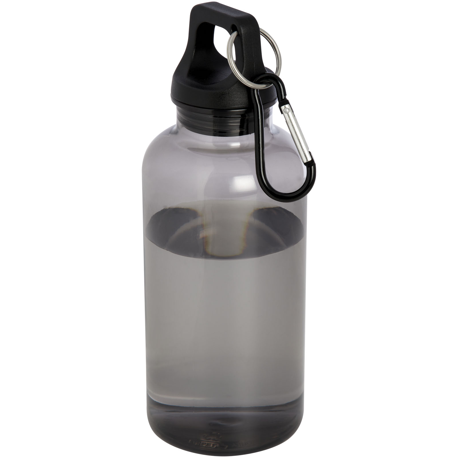 Bouteille d'eau Oregon de 400 ml en plastique recyclé avec mousqueton