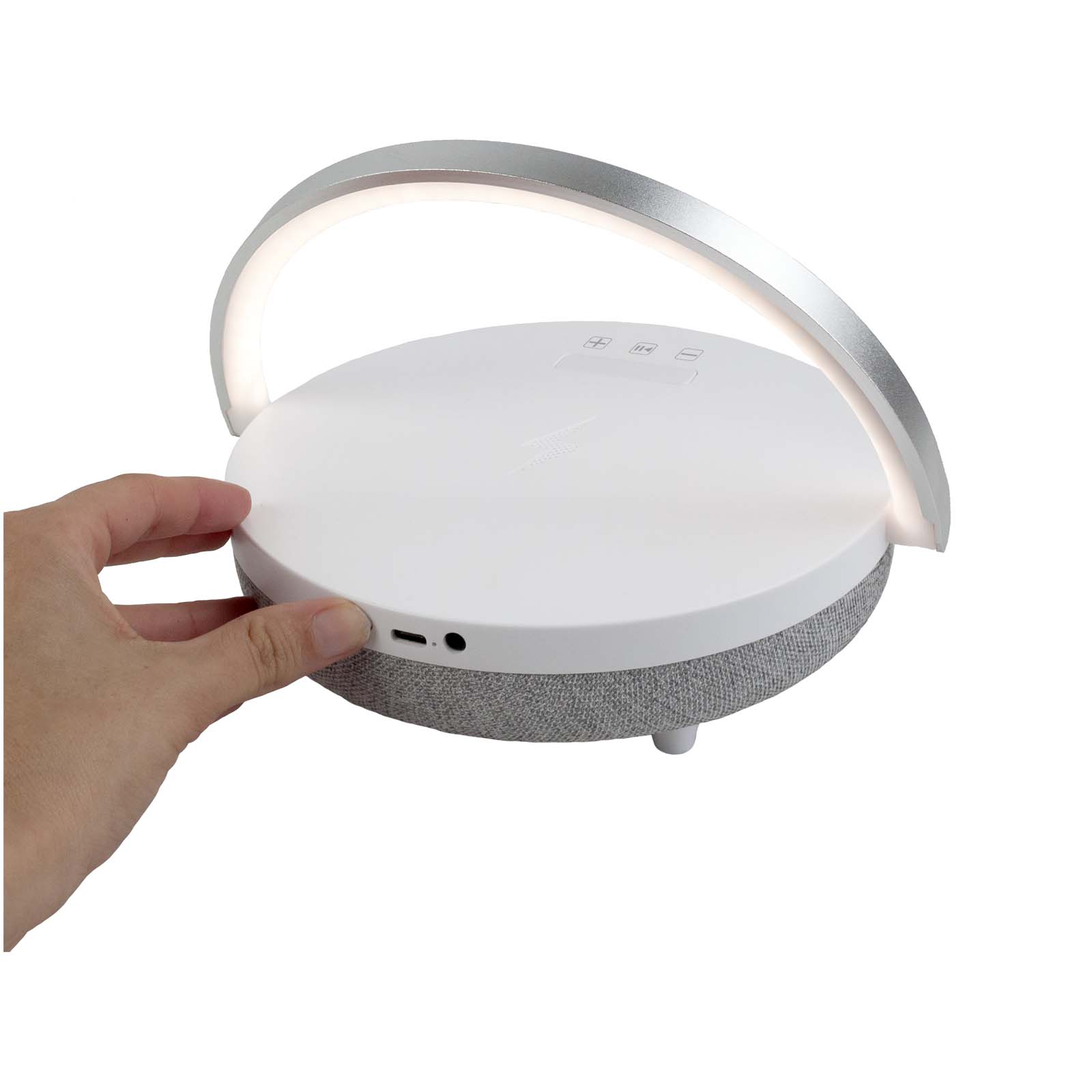 Enceinte Bluetooth® 4-en-1 Prixton de 10 W avec lumière LED et station de charge sans fil