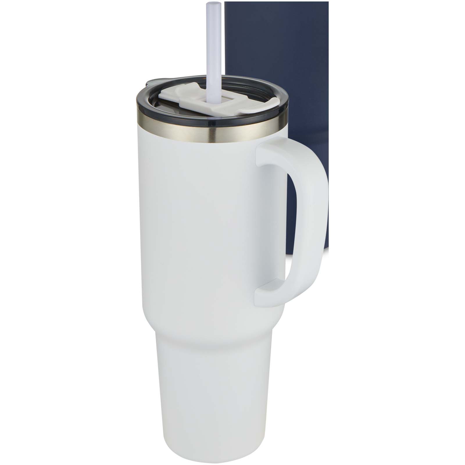 Mug Sydney 1200 ml double paroi certifié RCS avec isolation par le vide et couche de cuivre avec paille