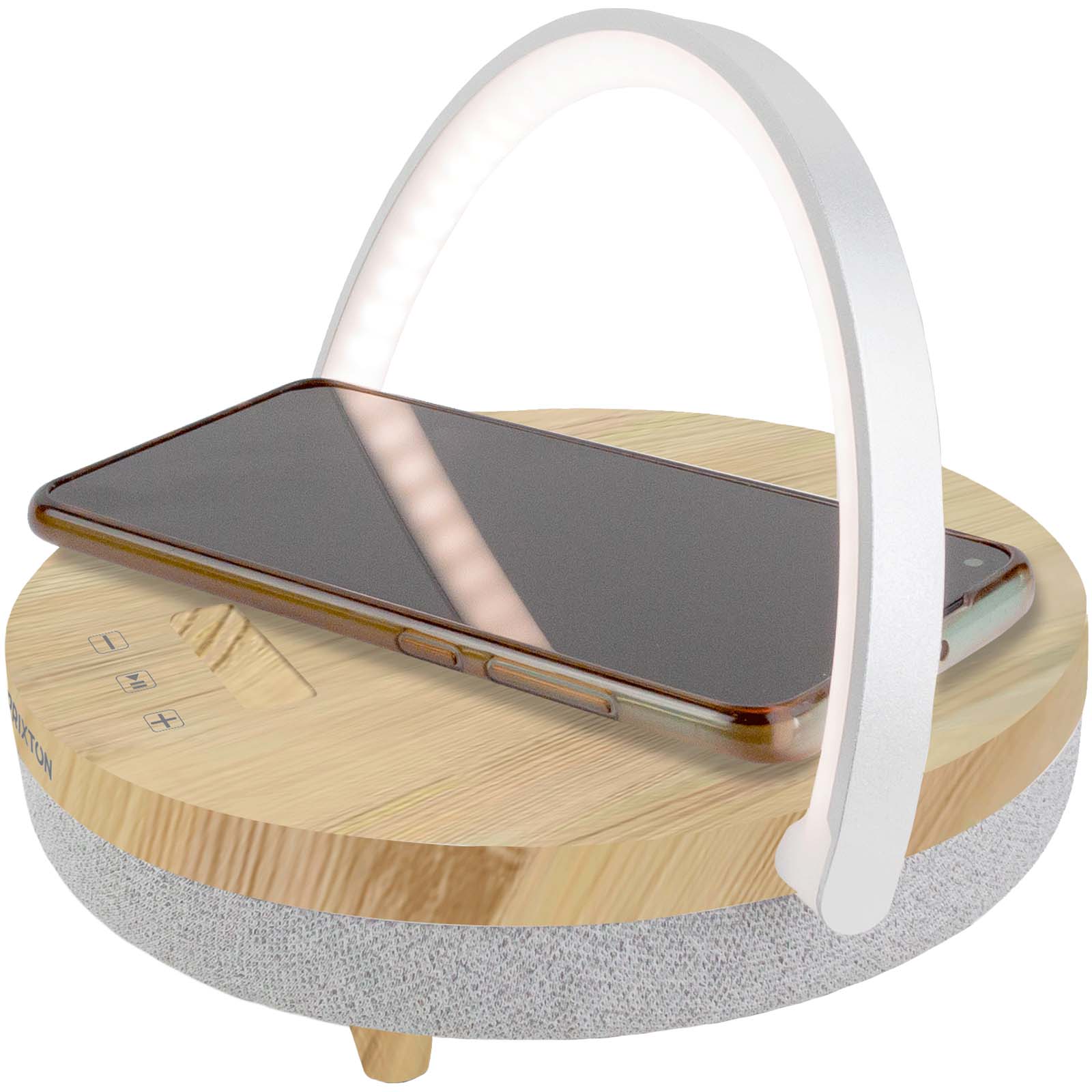 Enceinte Bluetooth® 4-en-1 Prixton de 10 W avec lumière LED et station de charge sans fil