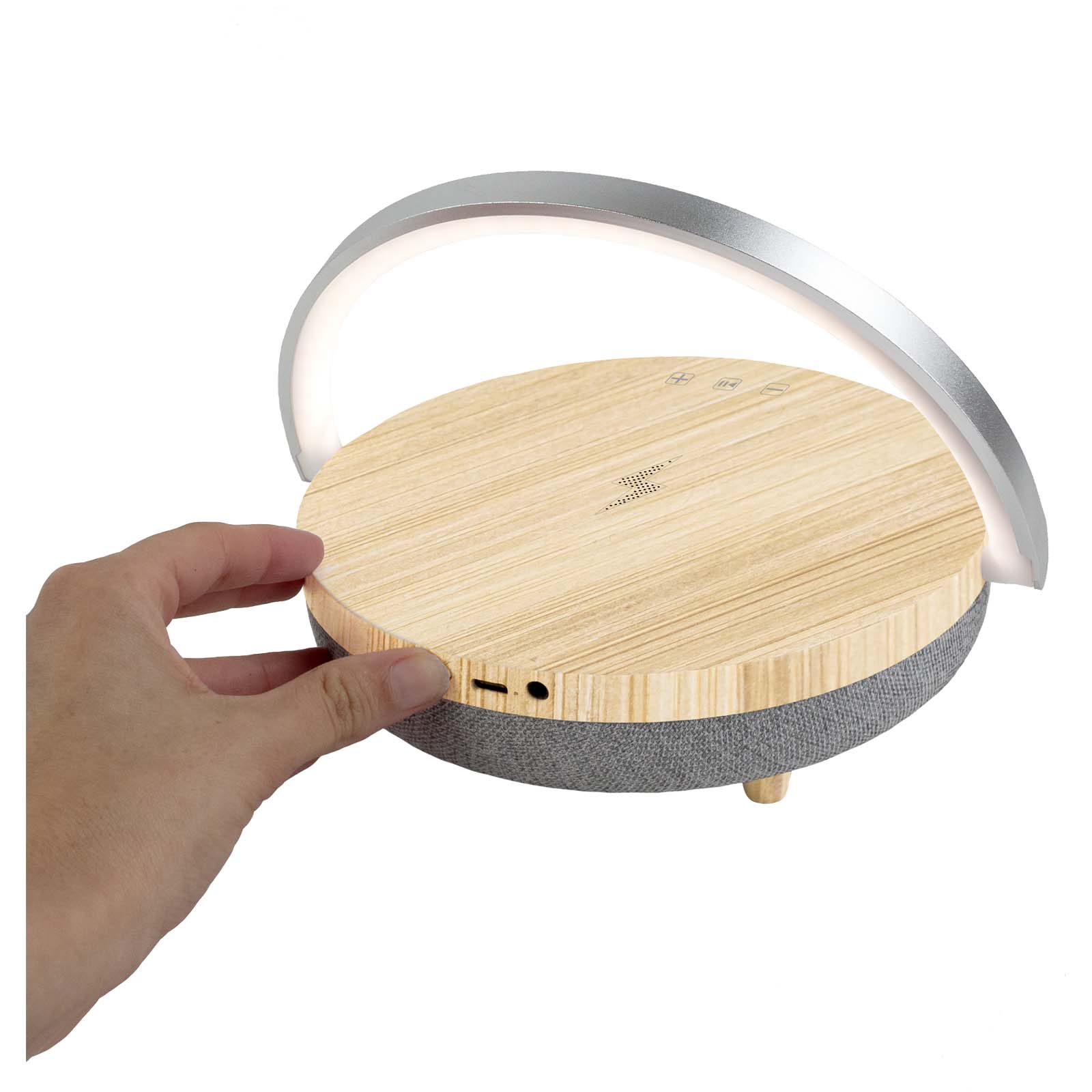 Enceinte Bluetooth® 4-en-1 Prixton de 10 W avec lumière LED et station de charge sans fil