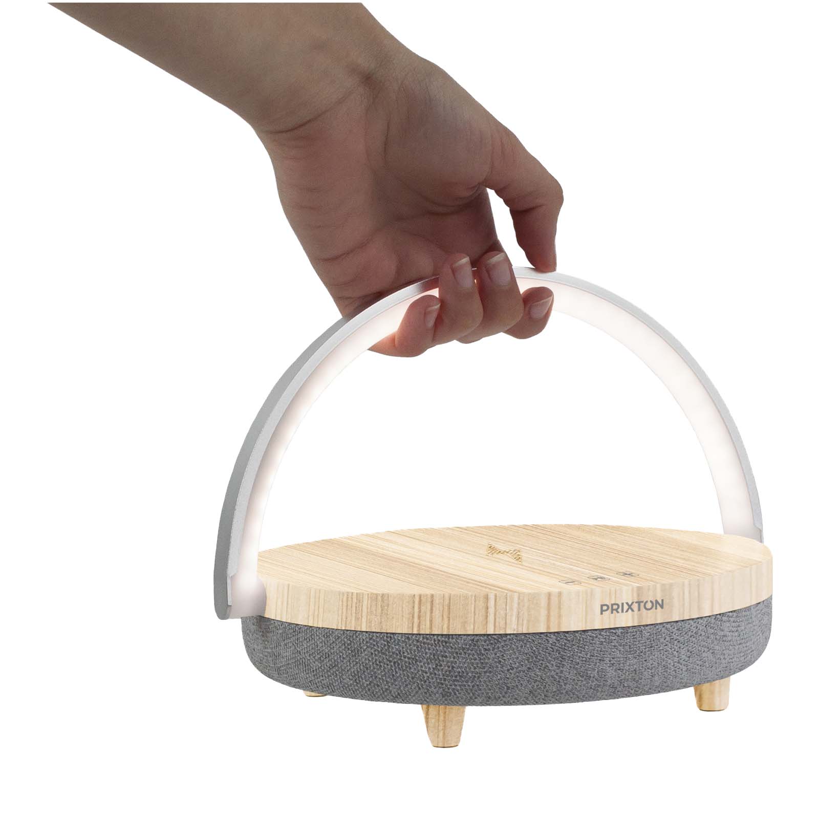 Enceinte Bluetooth® 4-en-1 Prixton de 10 W avec lumière LED et station de charge sans fil