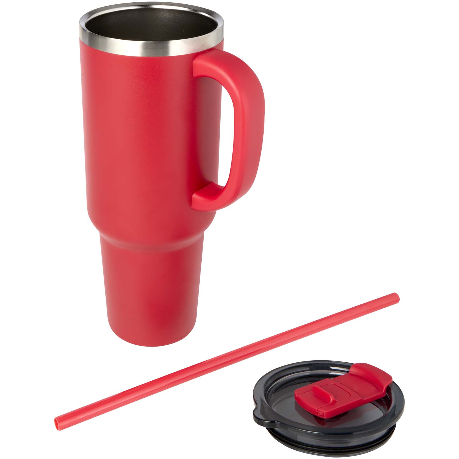 Mug Sydney 1200 ml double paroi certifié RCS avec isolation par le vide et couche de cuivre avec paille