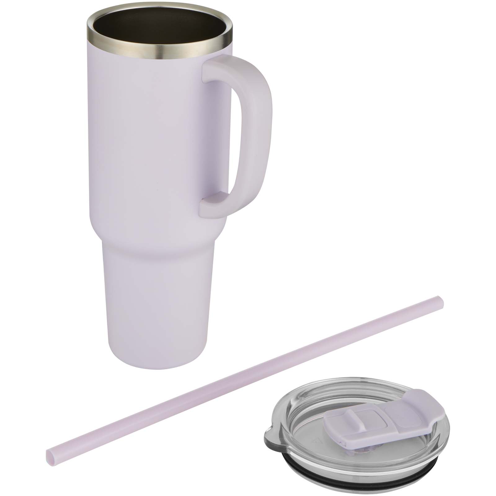 Mug Sydney 1200 ml double paroi certifié RCS avec isolation par le vide et couche de cuivre avec paille
