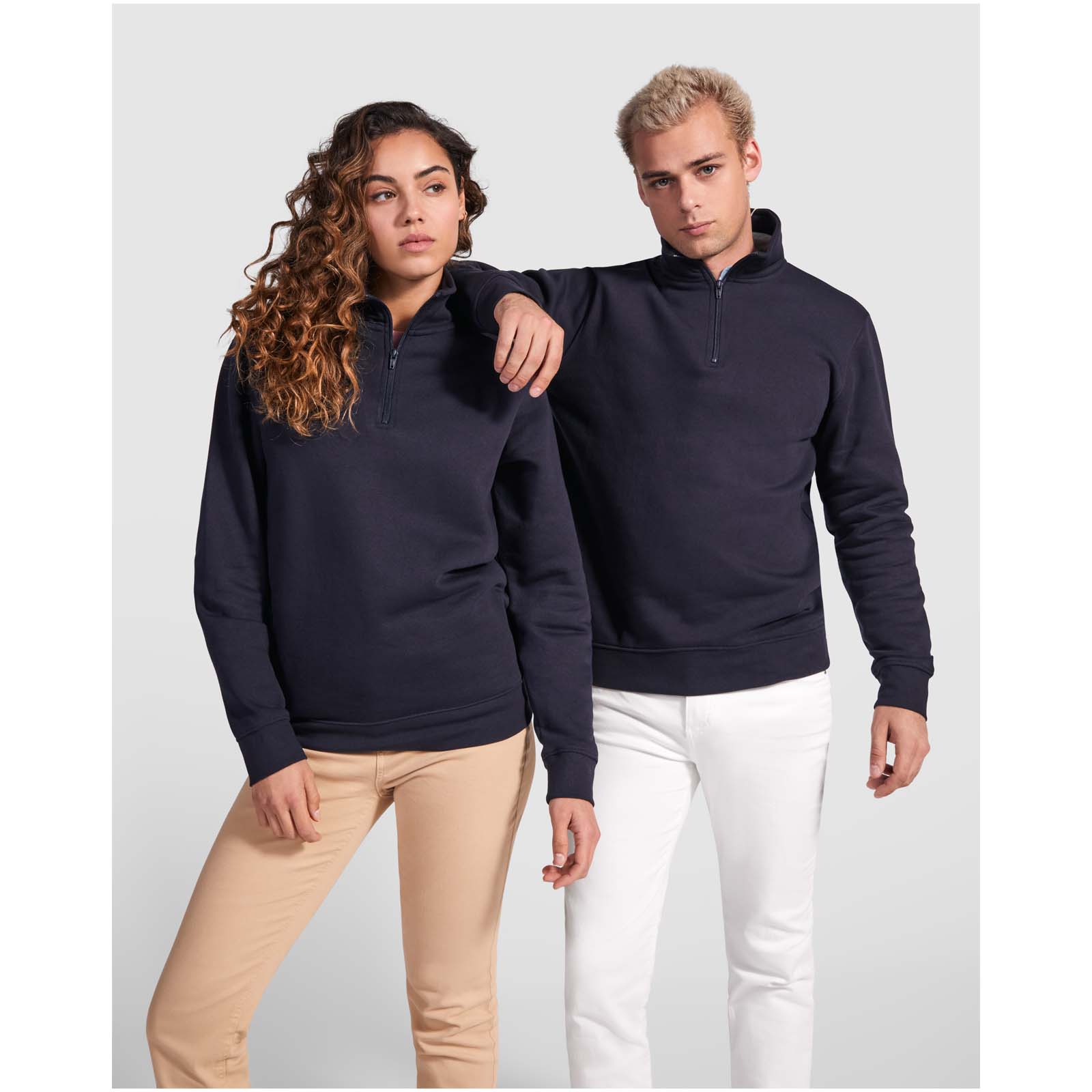 Roly Pull zippé de 280 g/m² Aneto avec fermeture quart de zip