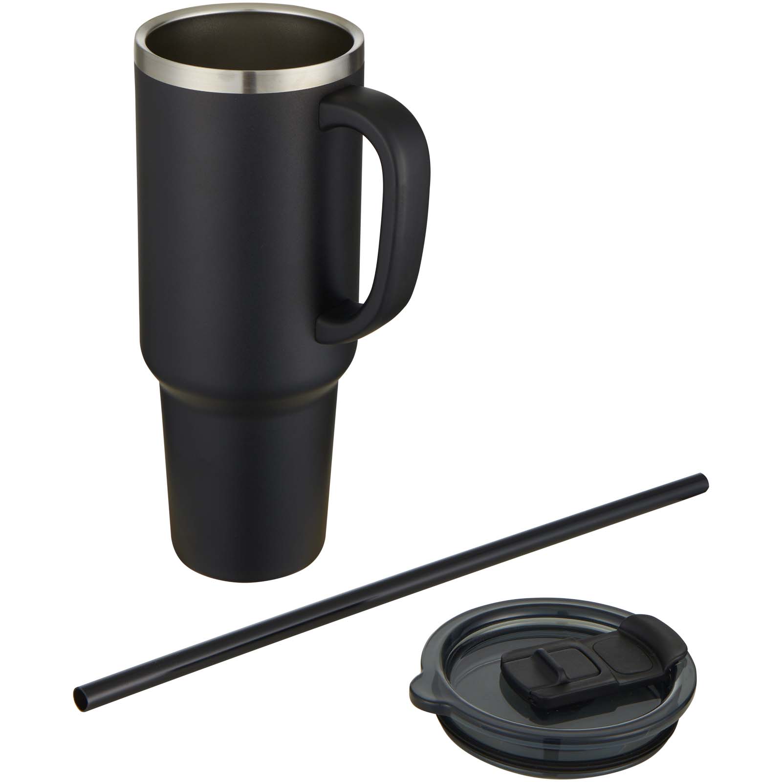 Mug Sydney 1200 ml double paroi certifié RCS avec isolation par le vide et couche de cuivre avec paille