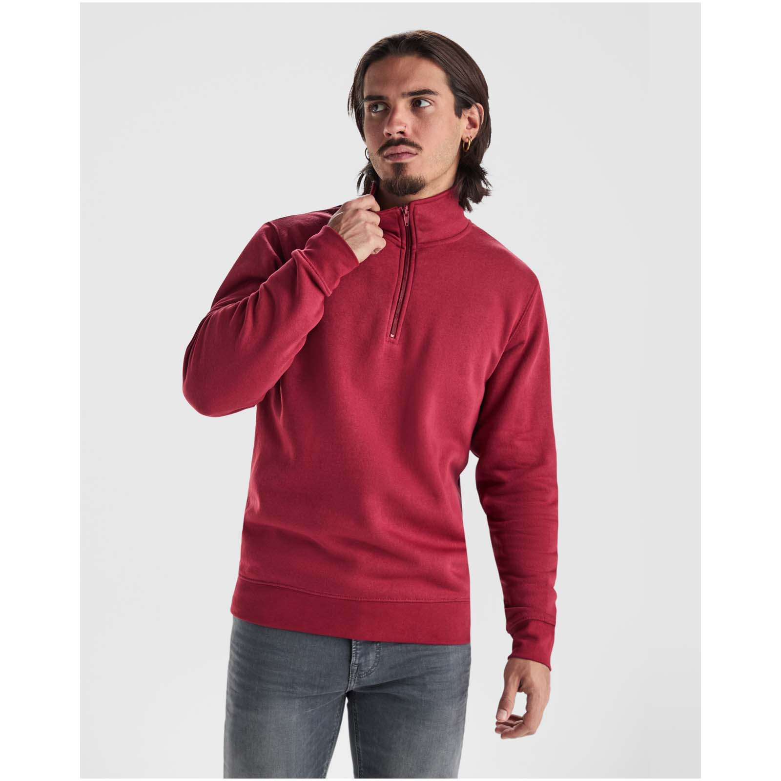 Roly Pull zippé de 280 g/m² Aneto avec fermeture quart de zip
