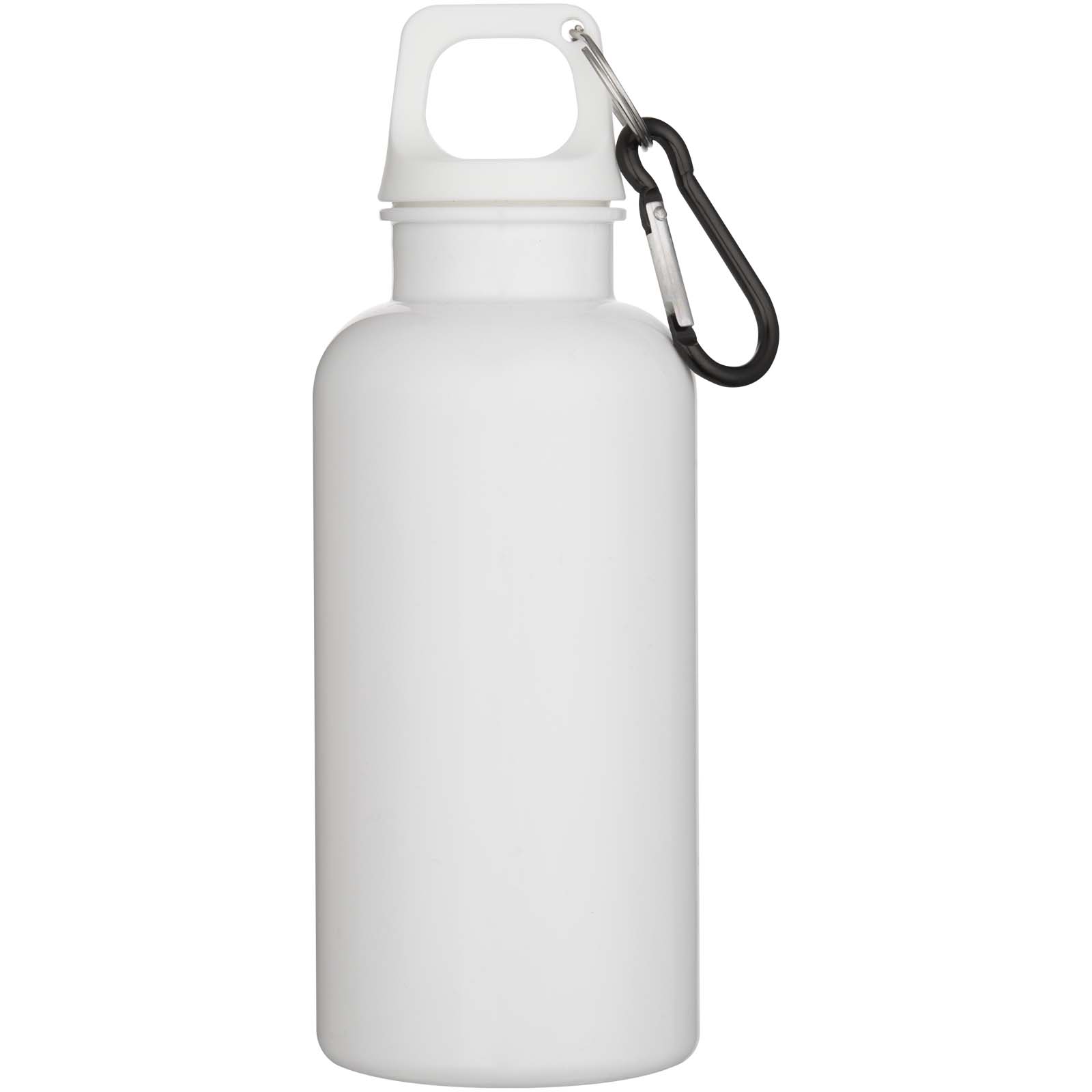 Bouteille d’eau Oregon de 400 ml en plastique recyclé uni certifié RCS avec mousqueton