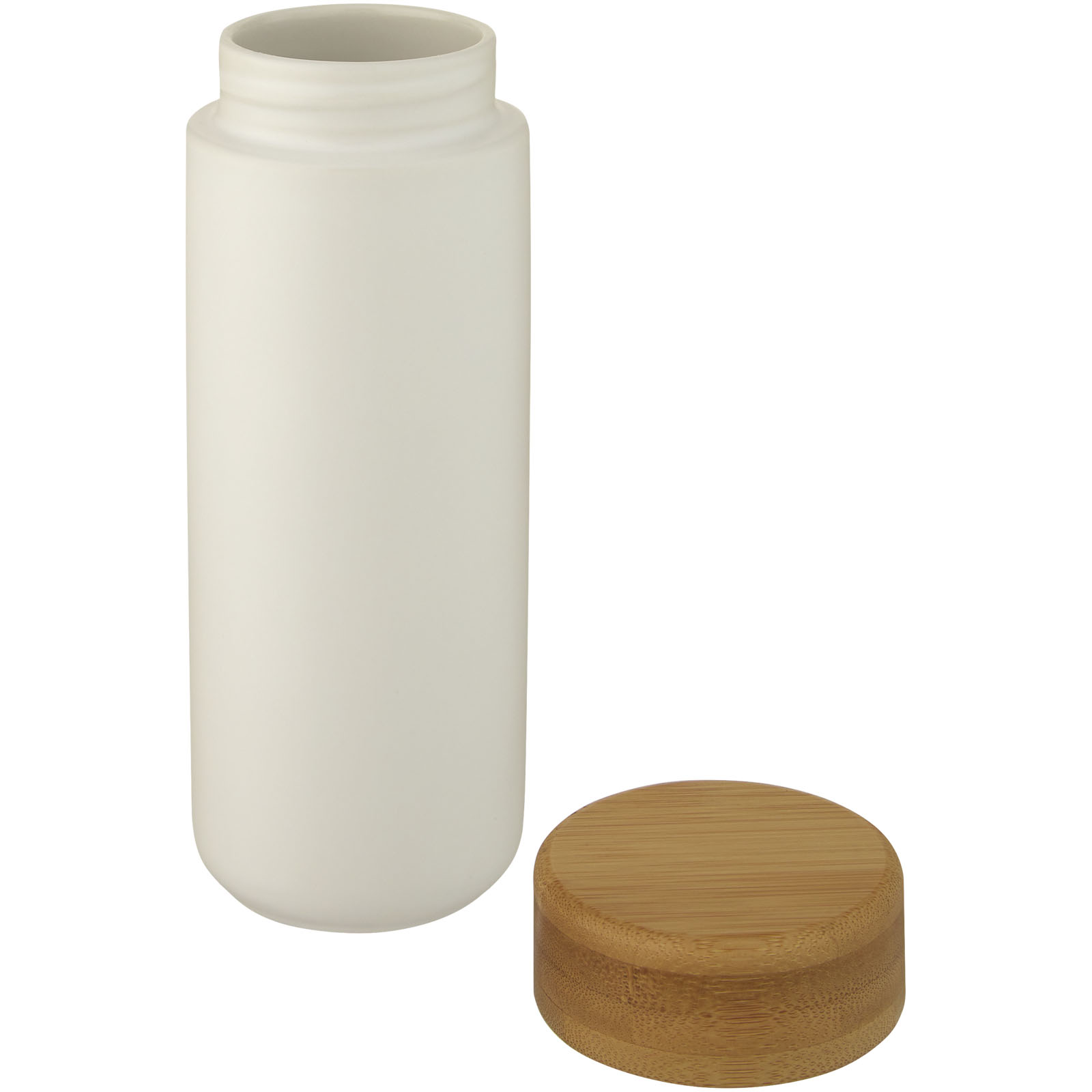 Gobelet en céramique Lumi de 300 ml avec couvercle en bambou