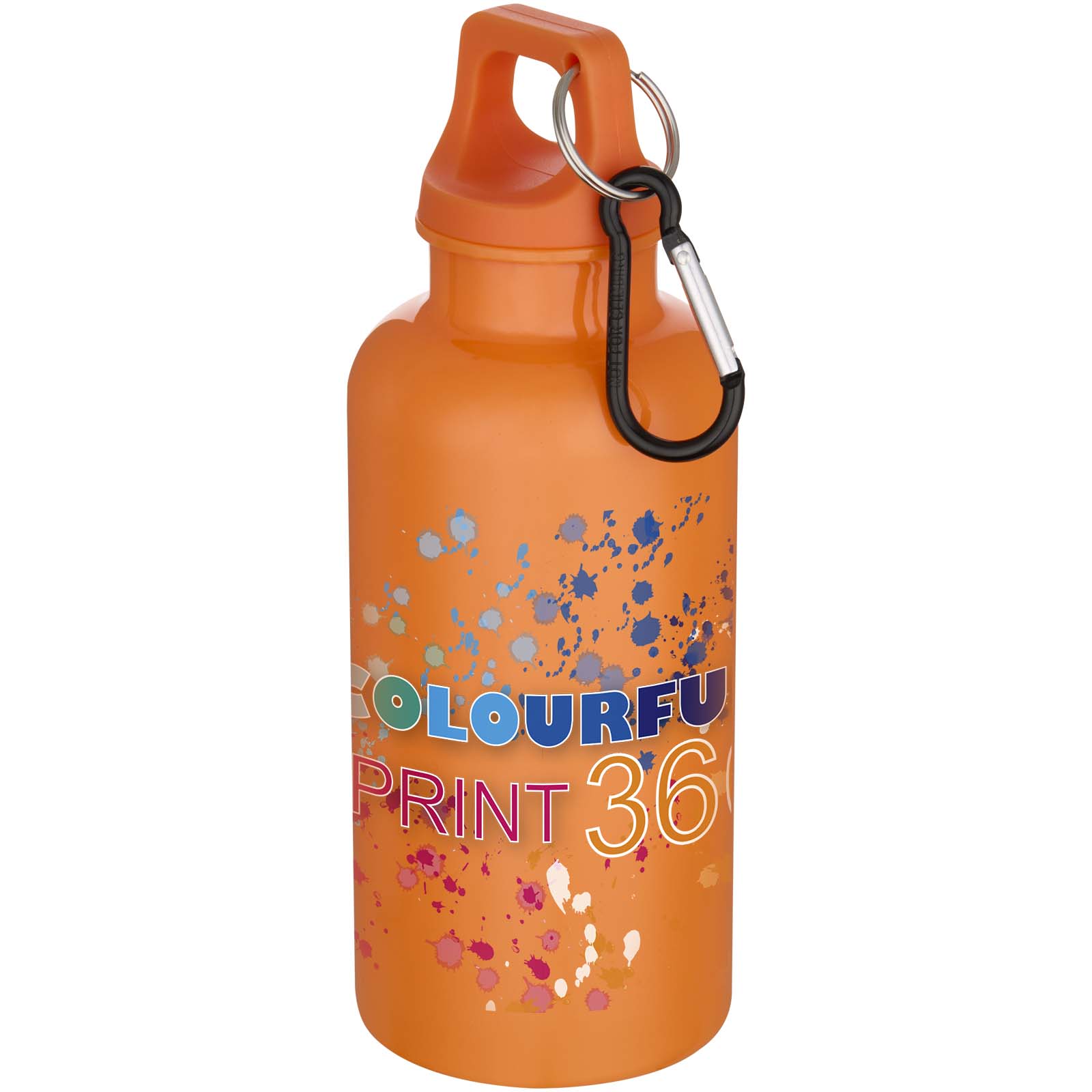 Bouteille d’eau Oregon de 400 ml en plastique recyclé uni certifié RCS avec mousqueton
