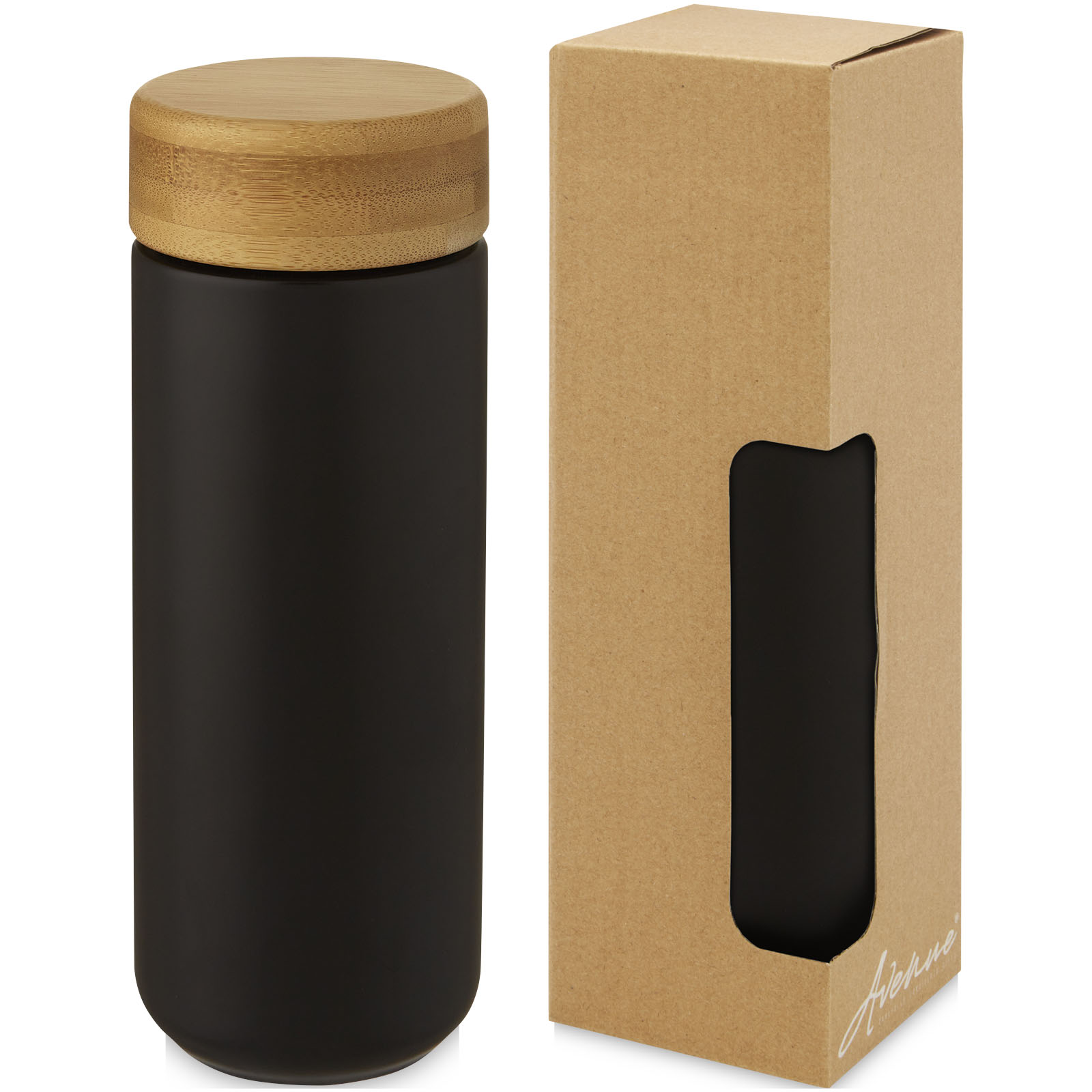 Gobelet en céramique Lumi de 300 ml avec couvercle en bambou