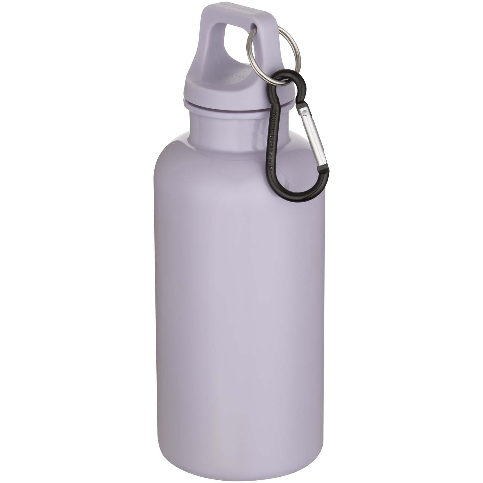 Bouteille d’eau Oregon de 400 ml en plastique recyclé uni certifié RCS avec mousqueton