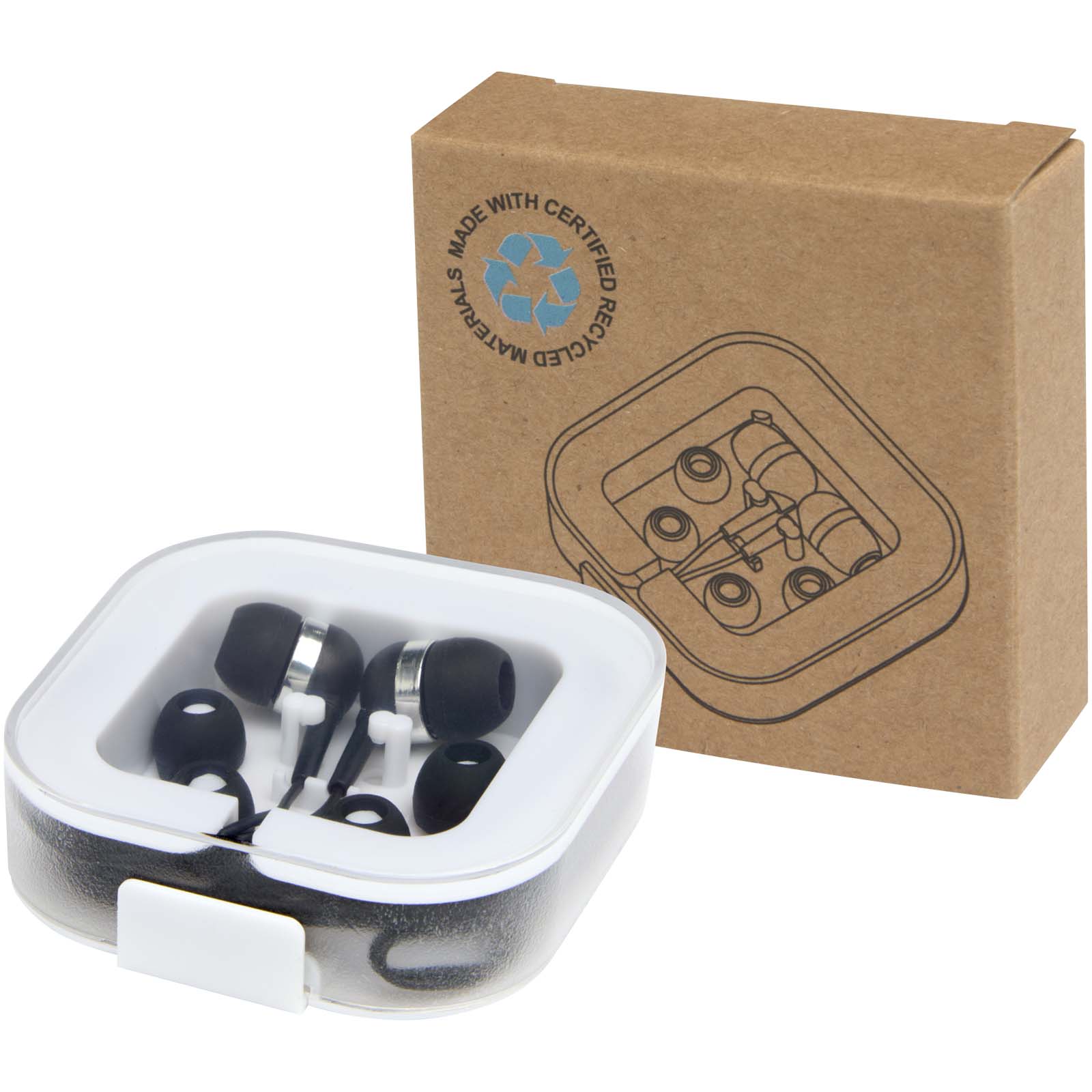 Casque filaire type C Baekdu avec boîte de rangement en plastique recyclé