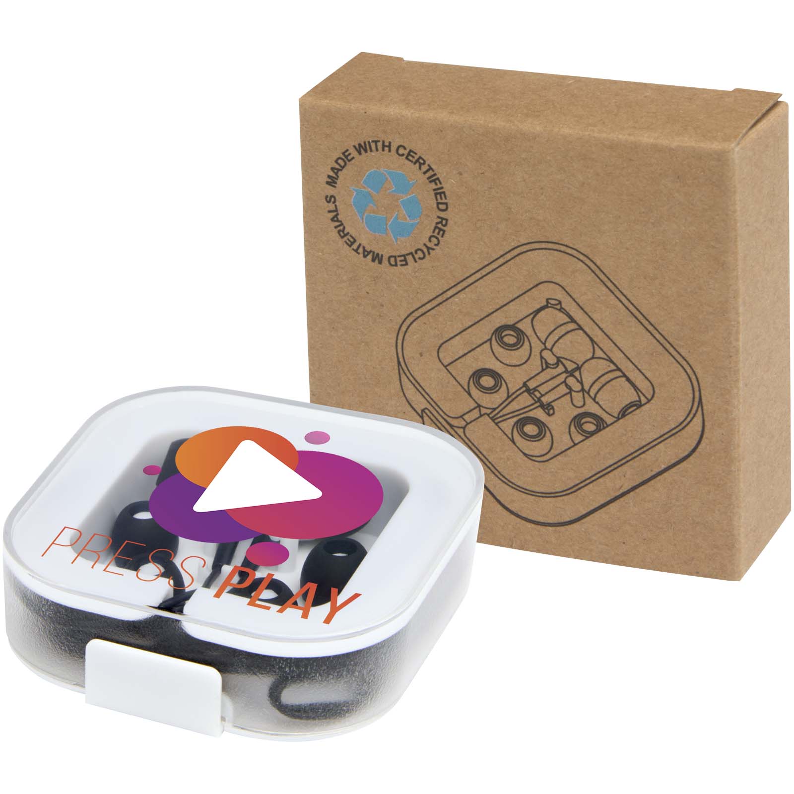 Casque filaire type C Baekdu avec boîte de rangement en plastique recyclé