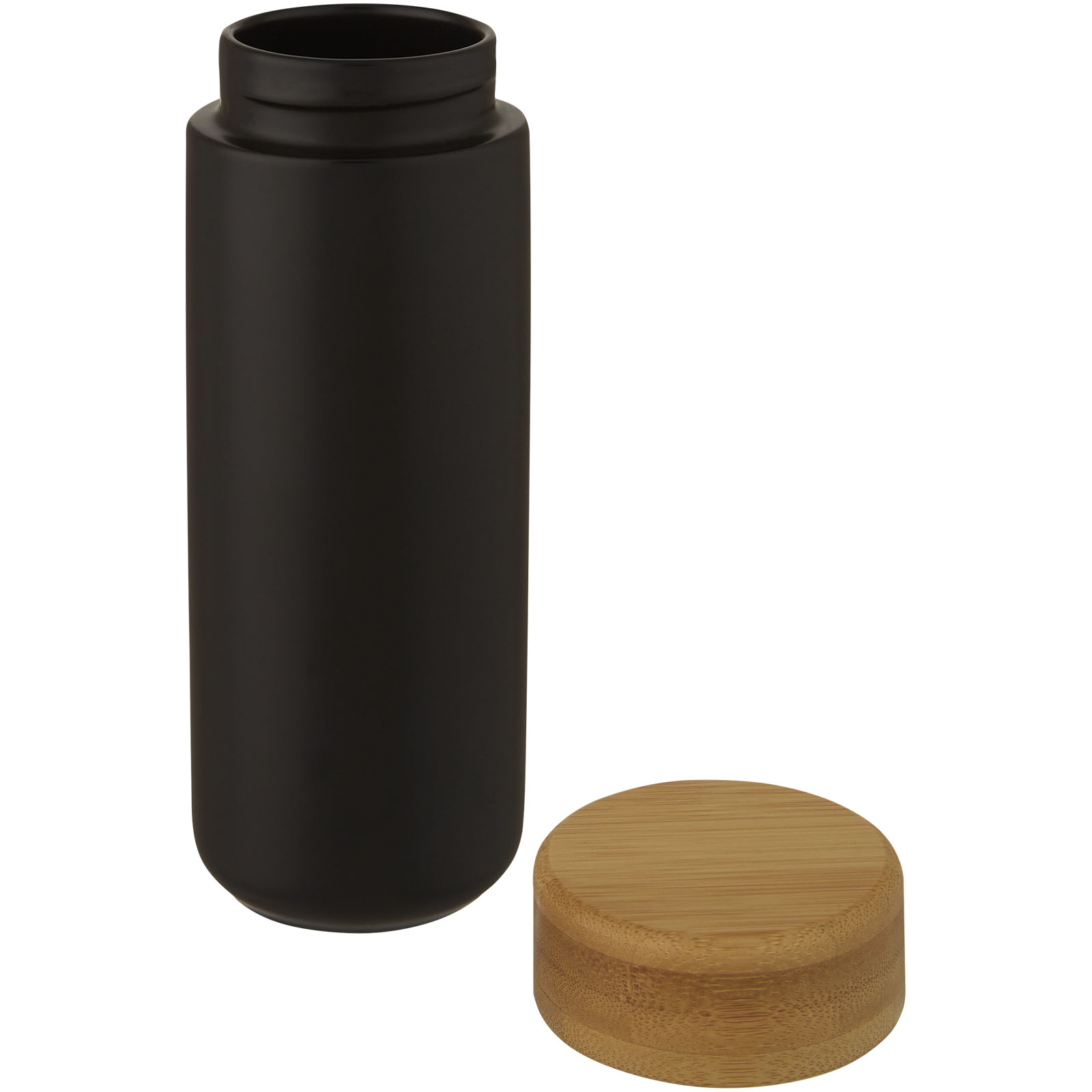 Gobelet en céramique Lumi de 300 ml avec couvercle en bambou