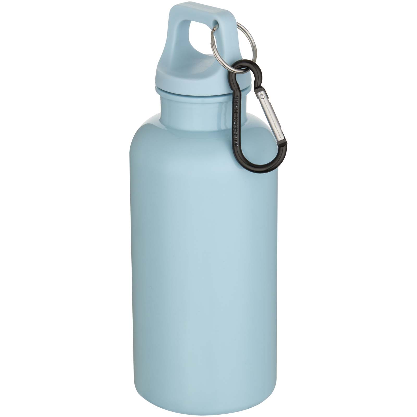 Bouteille d’eau Oregon de 400 ml en plastique recyclé uni certifié RCS avec mousqueton