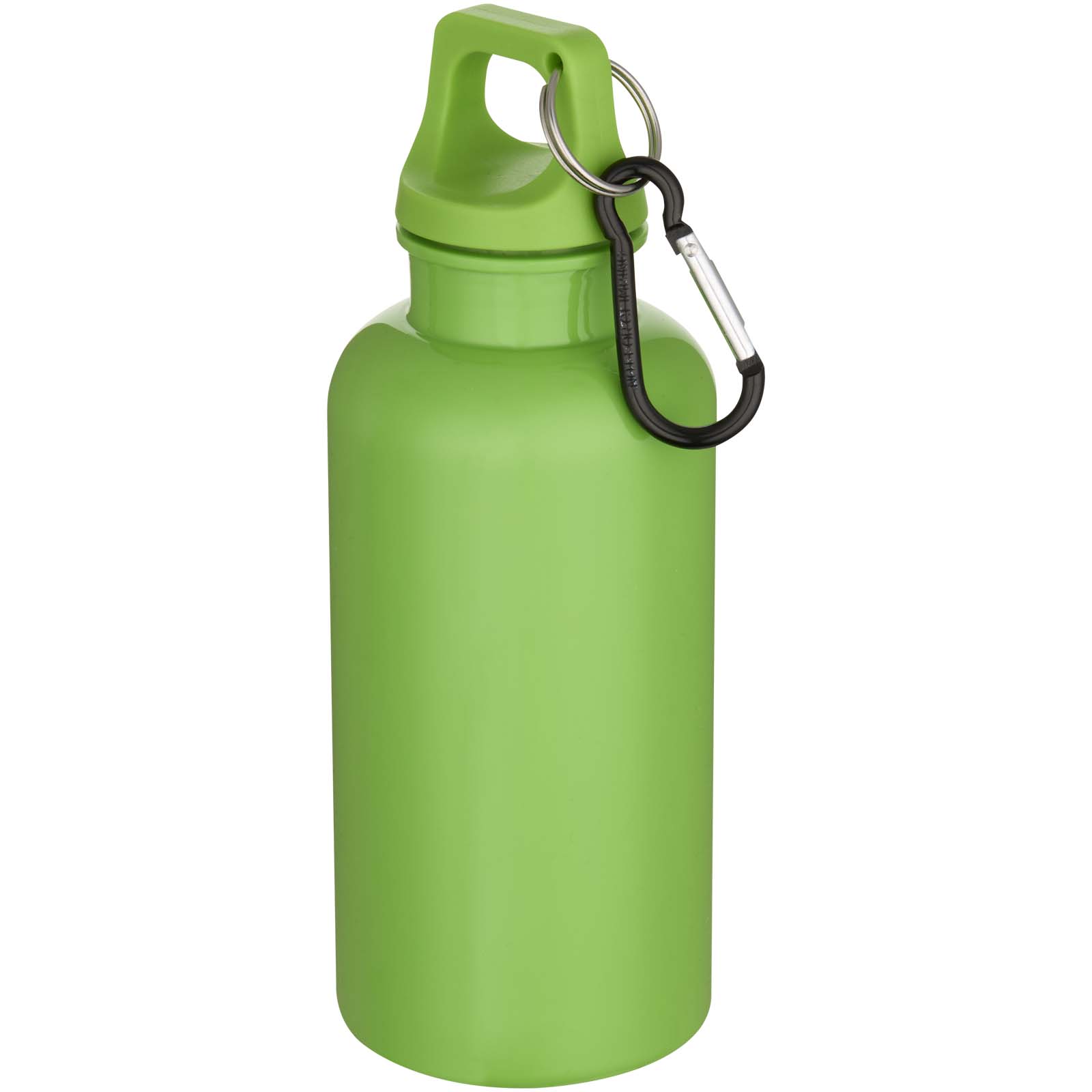 Bouteille d’eau Oregon de 400 ml en plastique recyclé uni certifié RCS avec mousqueton