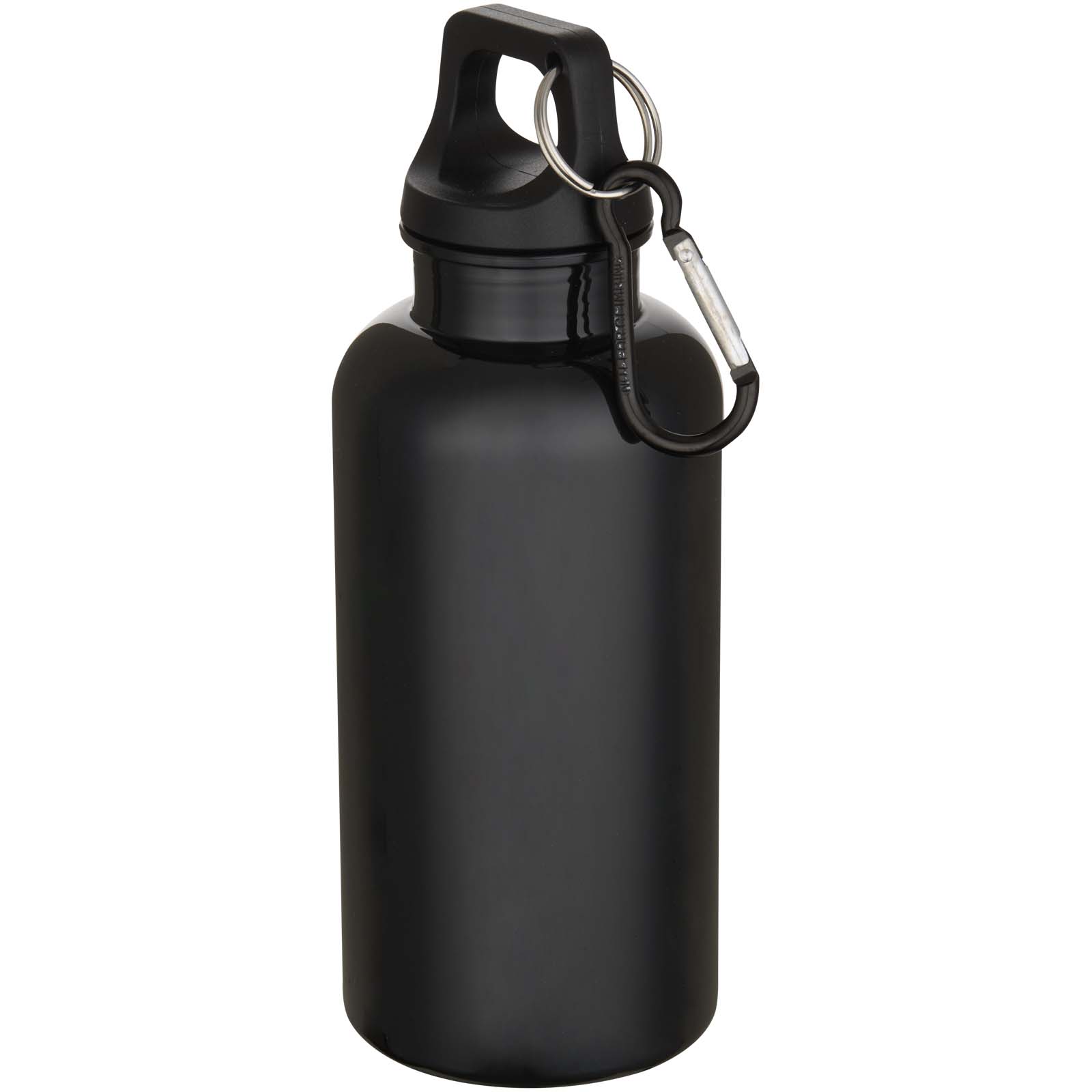 Bouteille d’eau Oregon de 400 ml en plastique recyclé uni certifié RCS avec mousqueton