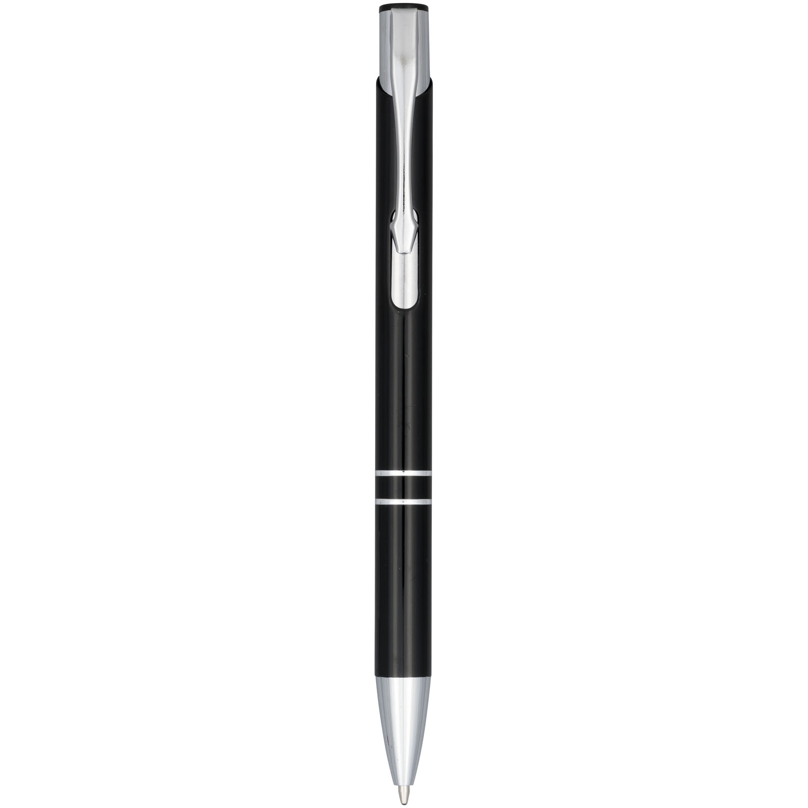 Stylo bille rétractable en aluminium anodisé Moneta (encre noire)