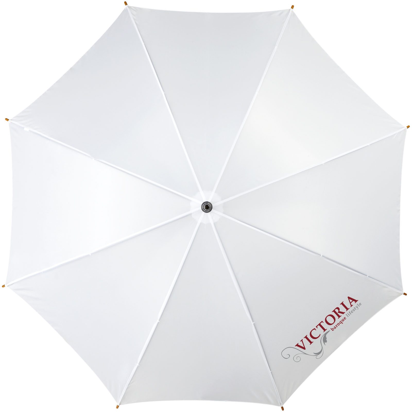 Parapluie 23" à ouverture automatique, poignée et mât en bois