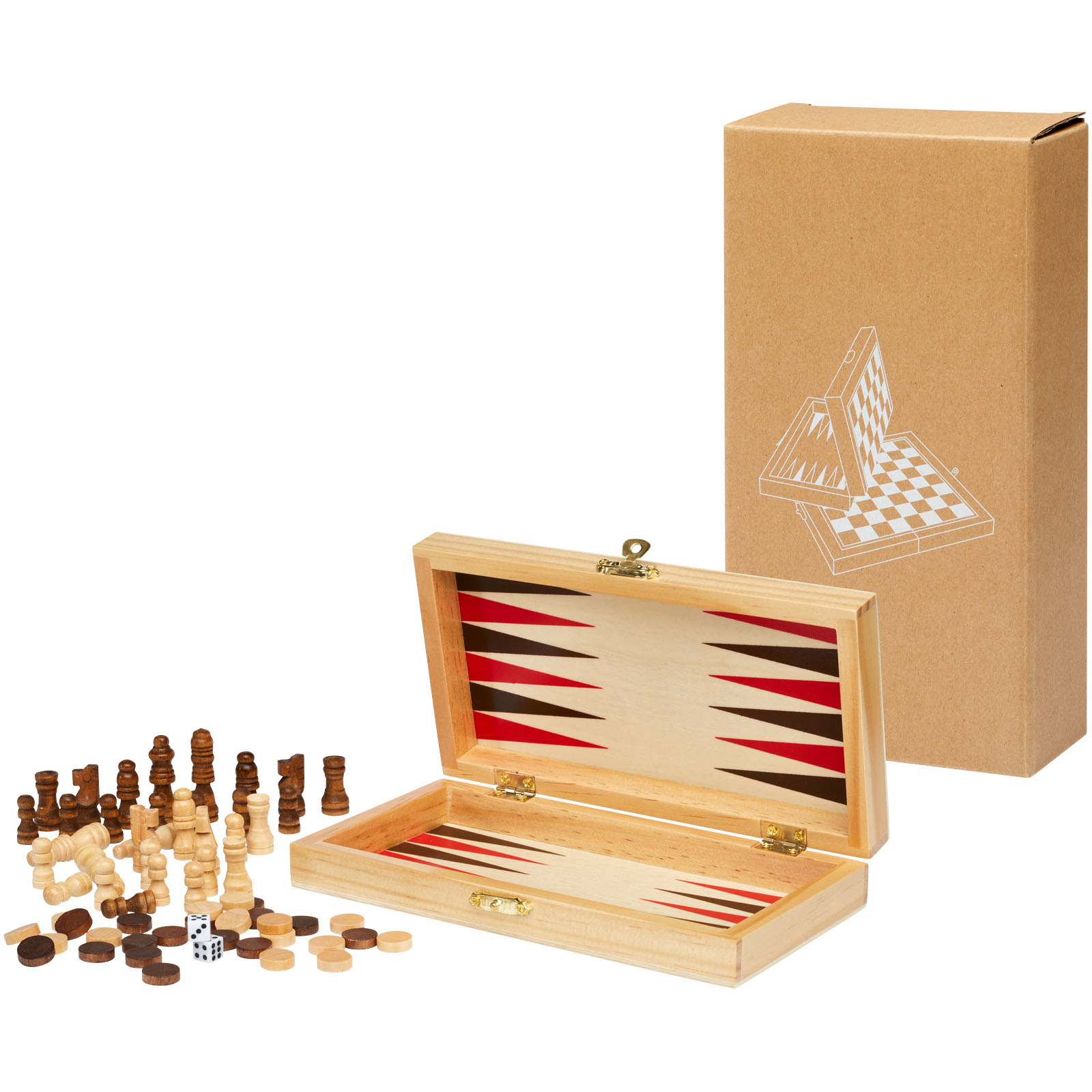 Jeu de plateau Mugo 3-en-1 en bois