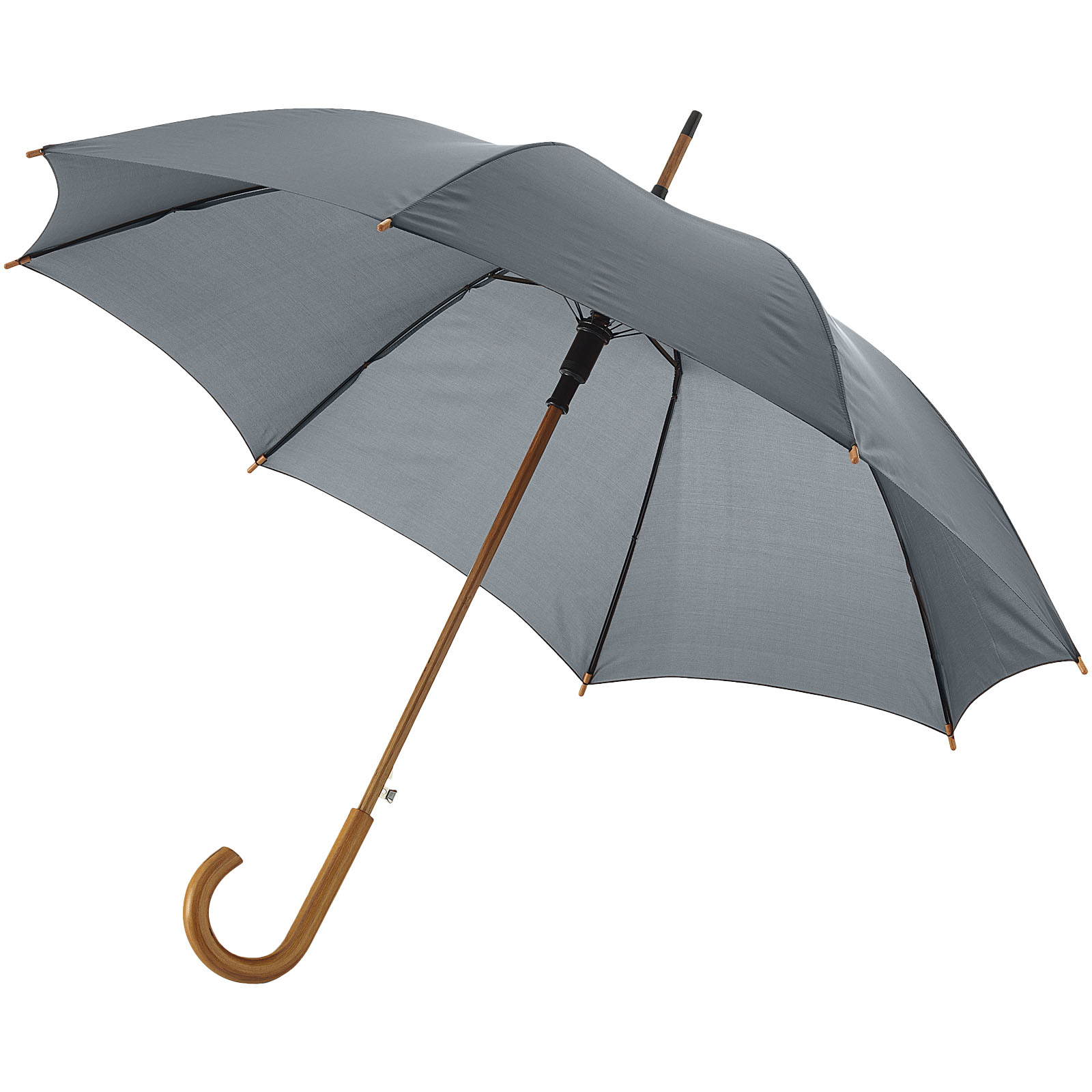 Parapluie 23" à ouverture automatique, poignée et mât en bois